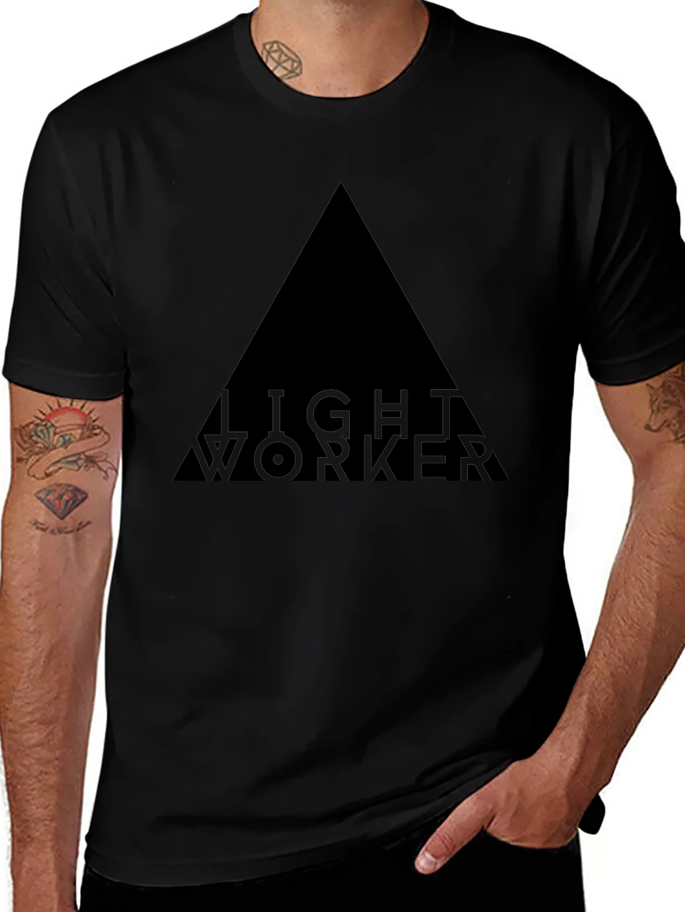 Rebbecca Mens Black Lightworker Graphic T-Shirt