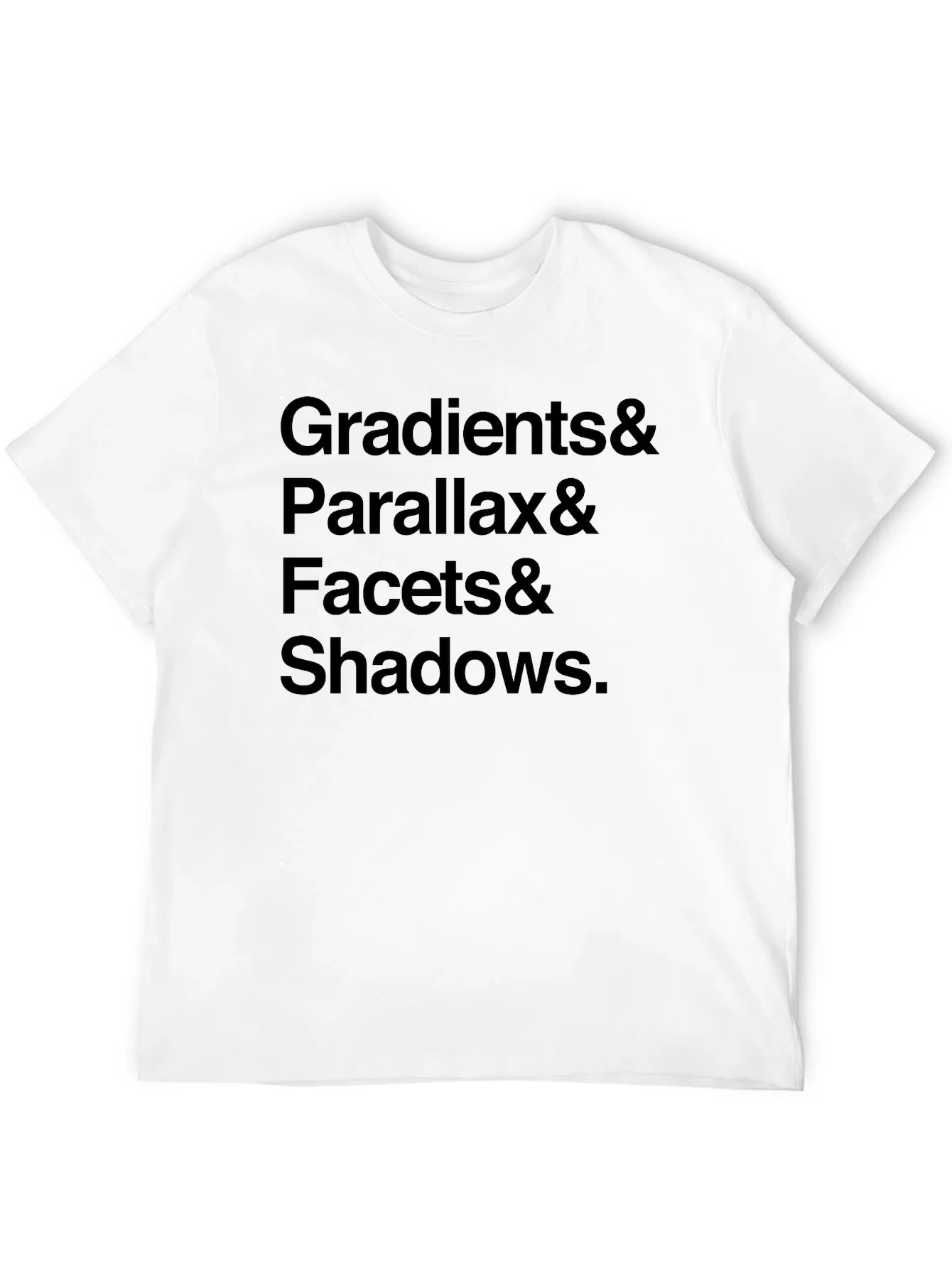 Rebbecca Gradients Parallax Facets & Shadows Black T-Shirt