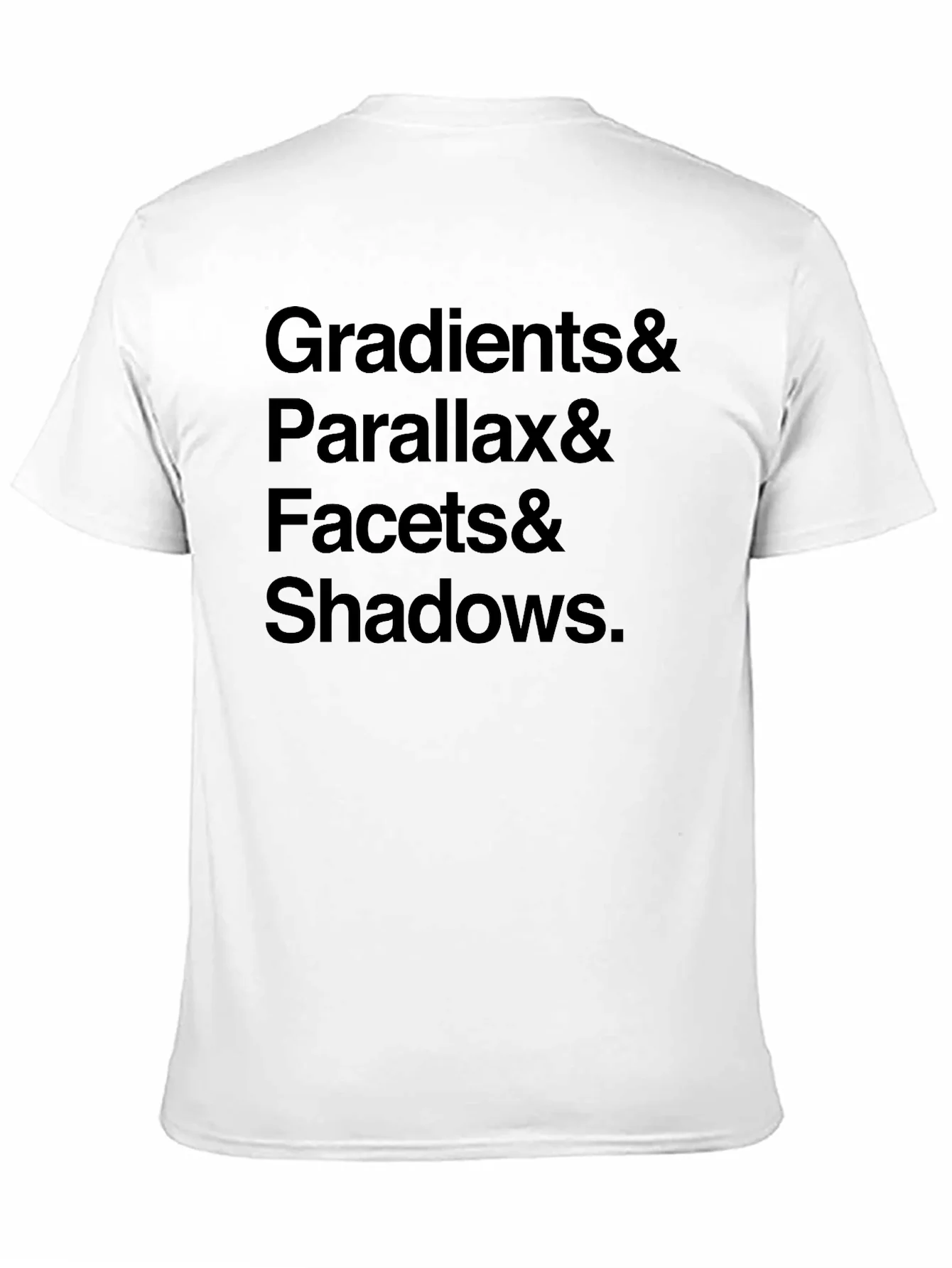 Rebbecca Gradients Parallax Facets & Shadows Black T-Shirt