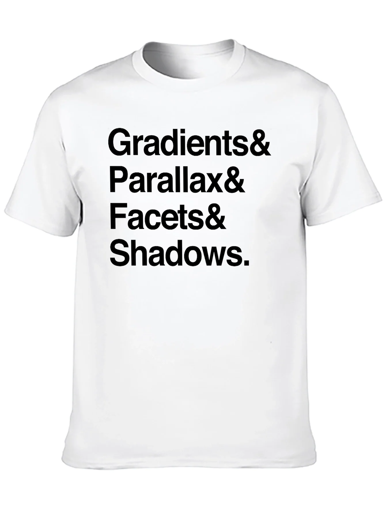 Rebbecca Gradients Parallax Facets & Shadows Black T-Shirt