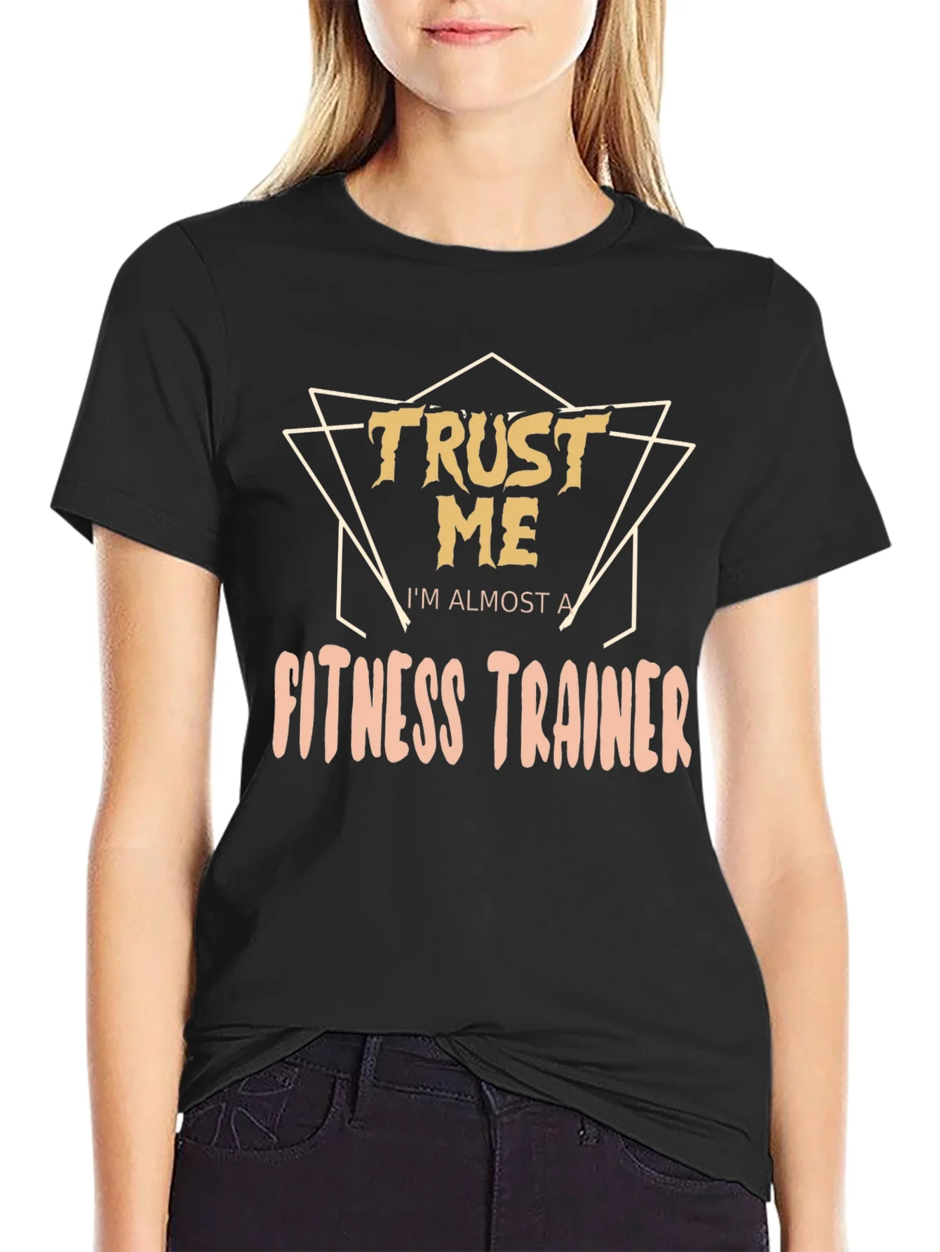 Camiseta Negra Divertida: Casi Entrenador Personal