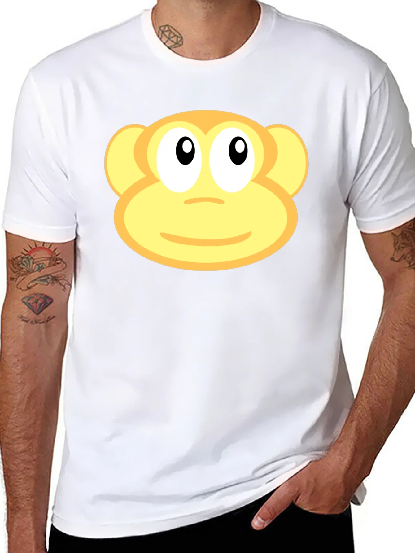 Rebbecca Monkey Face Graphic Black T-Shirt
