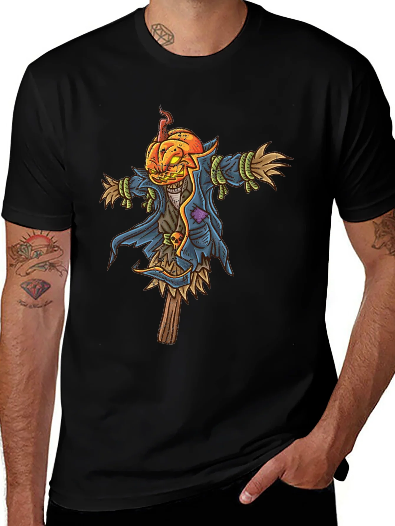 Rebbecca Pumpkin Head Scarecrow Graphic Tee