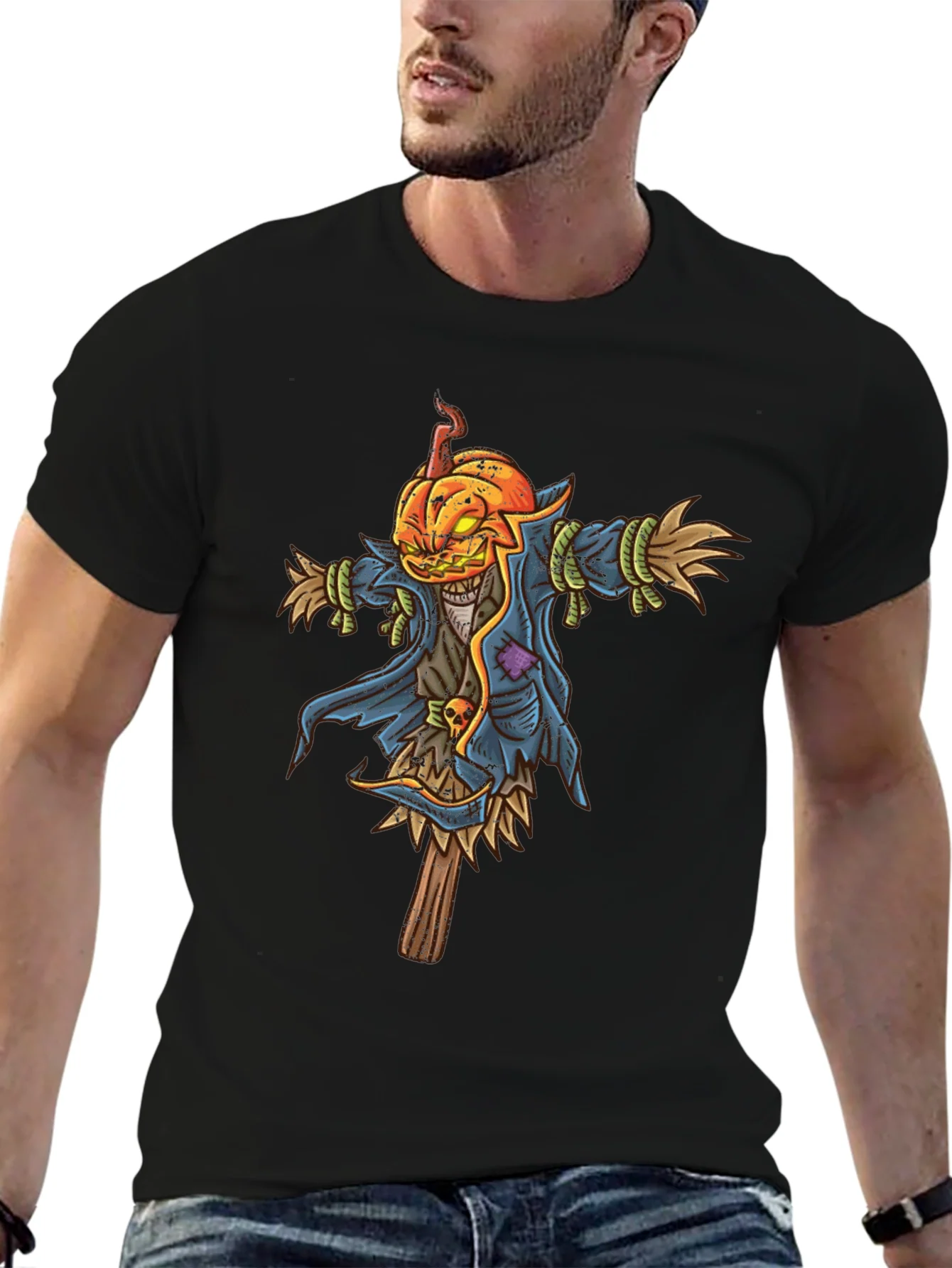 Rebbecca Pumpkin Head Scarecrow Graphic Tee