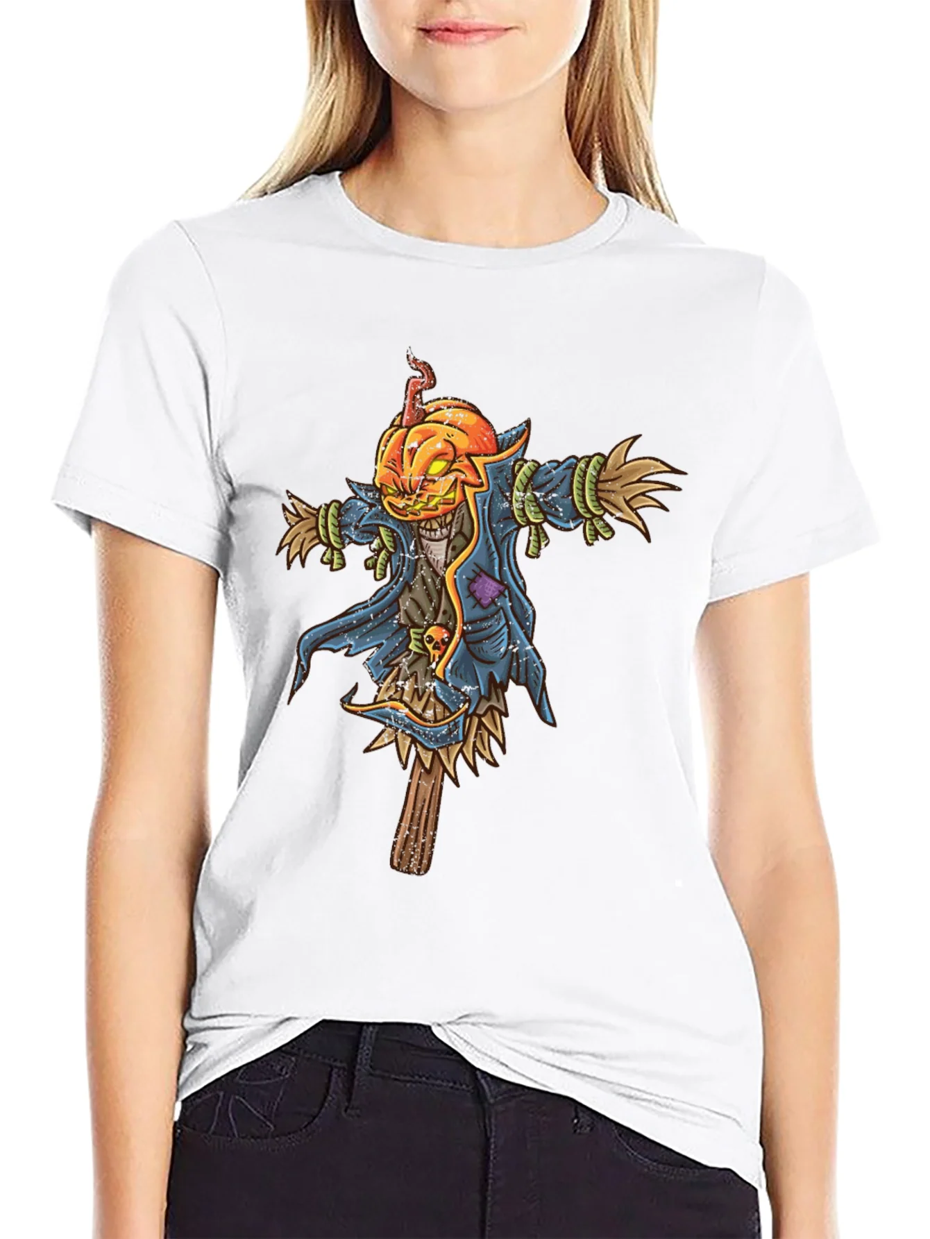 Rebbecca Pumpkin Head Scarecrow Graphic Tee