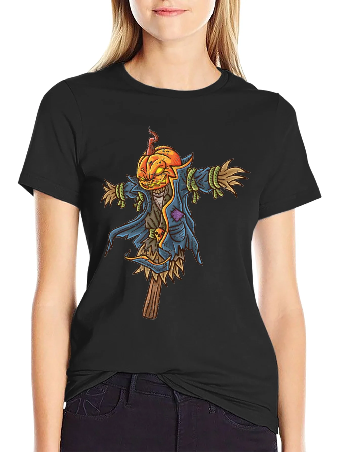 Rebbecca Pumpkin Head Scarecrow Graphic Tee