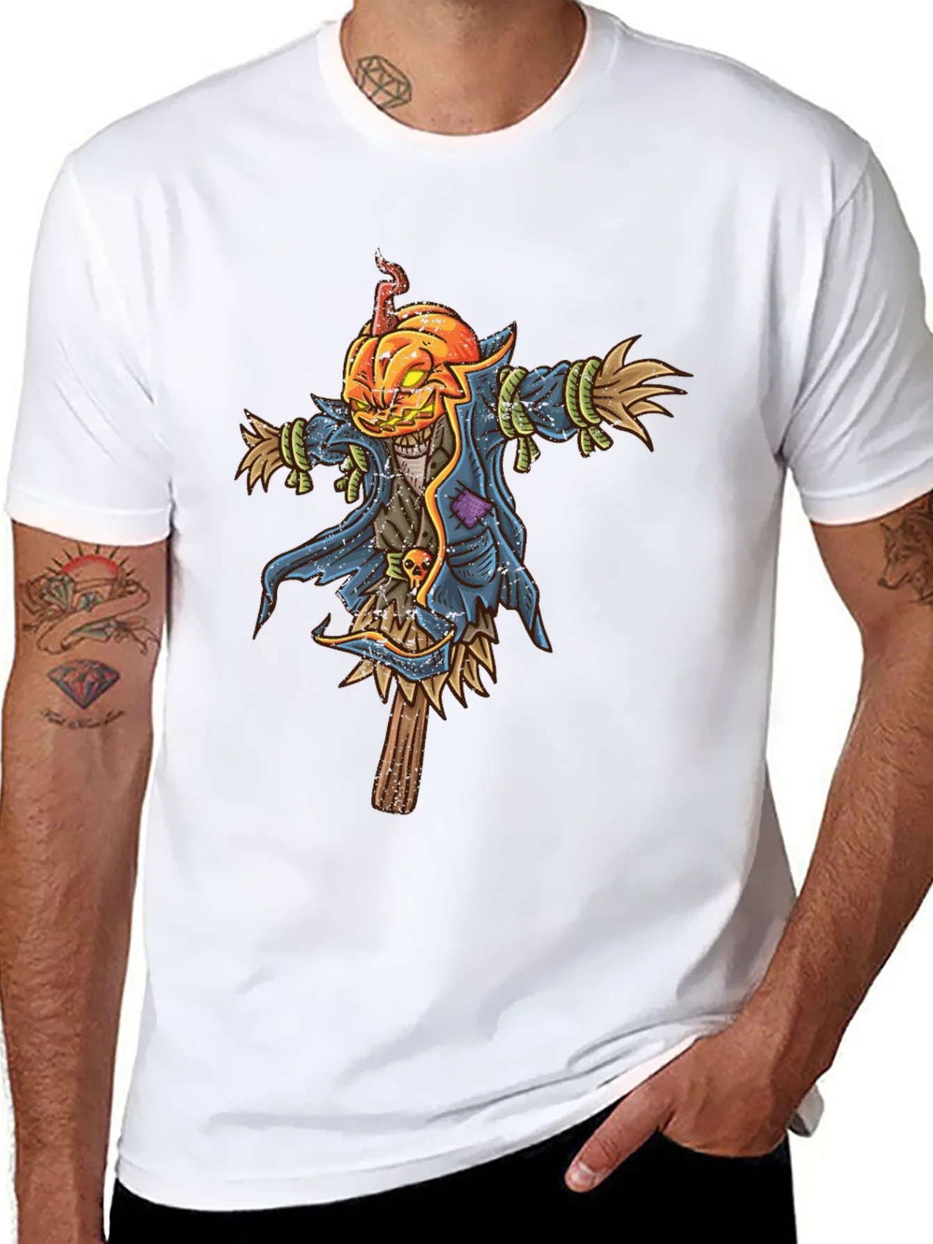 Rebbecca Pumpkin Head Scarecrow Graphic Tee