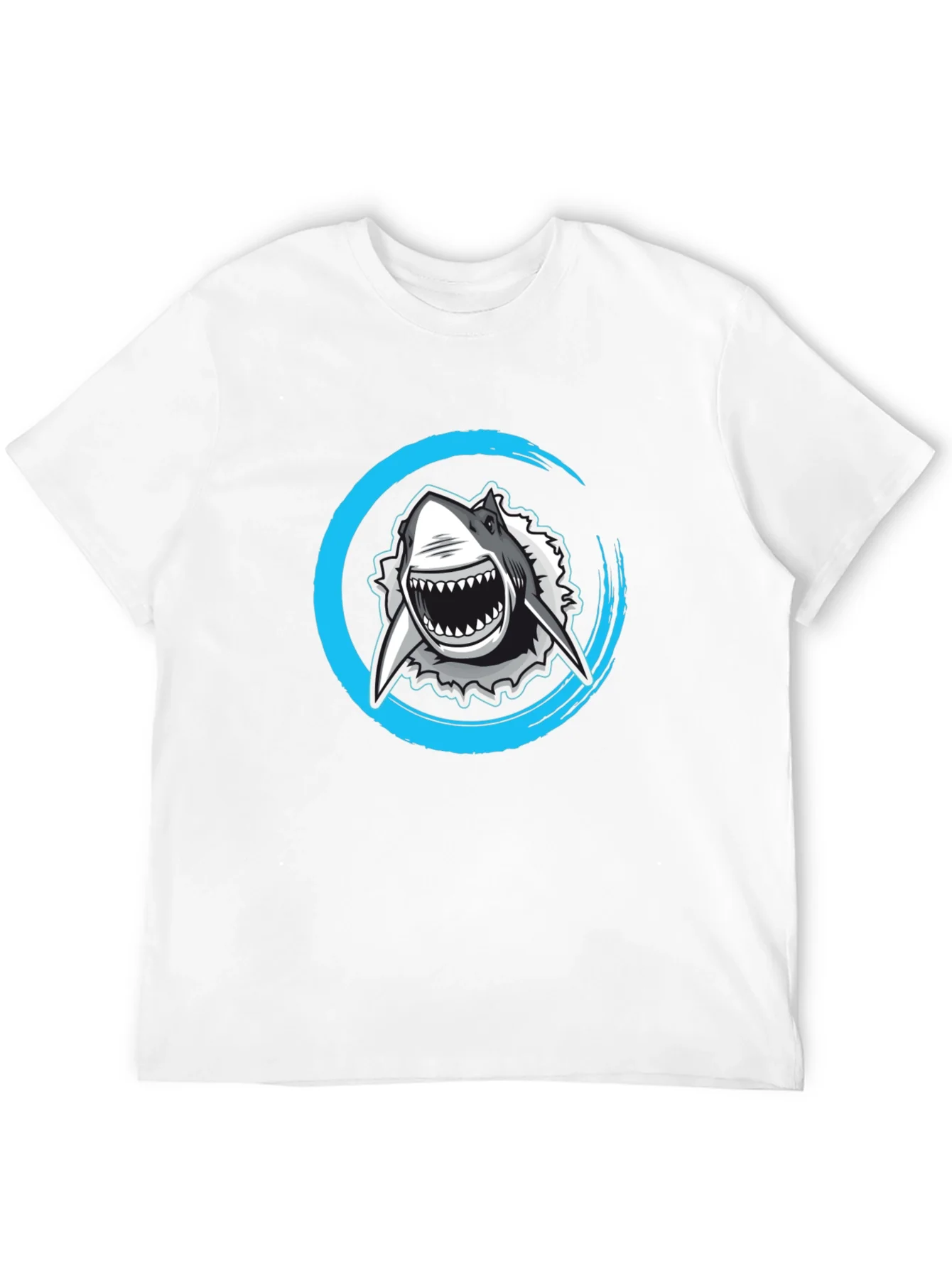 Camiseta Negra con Estampado de Tibur¨®n