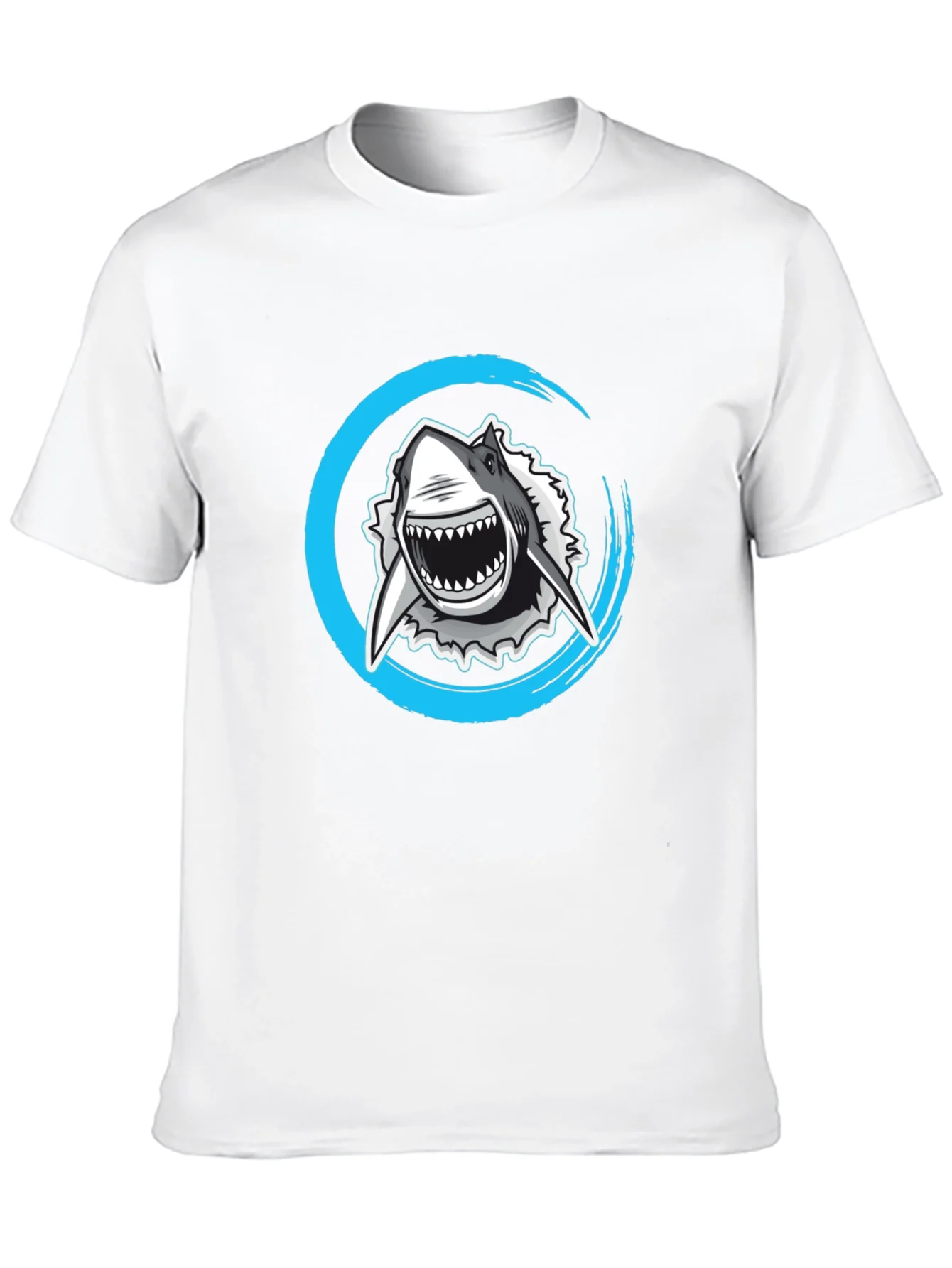 Camiseta Negra con Estampado de Tibur¨®n