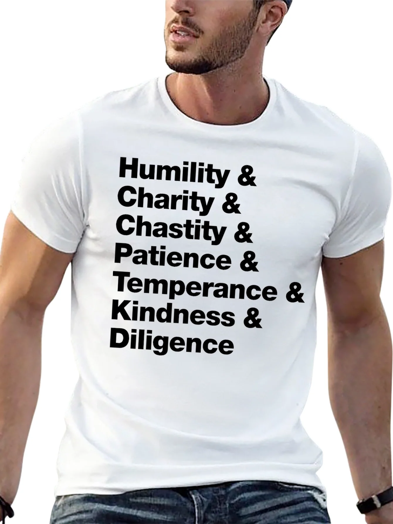 Camiseta Virtudes Cardinales Hombre - Algod¨®n Suave