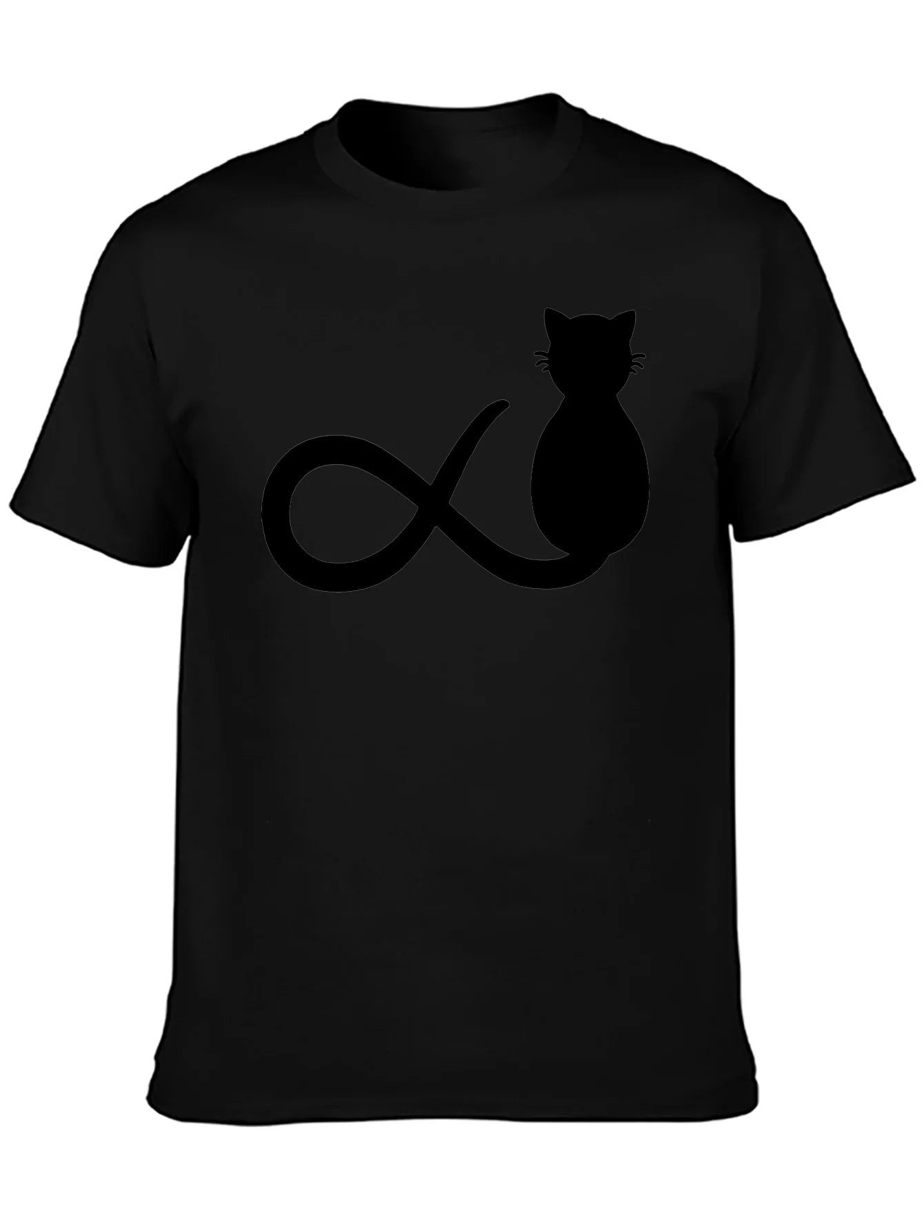 Camiseta Negra Gato Infinito Hombre