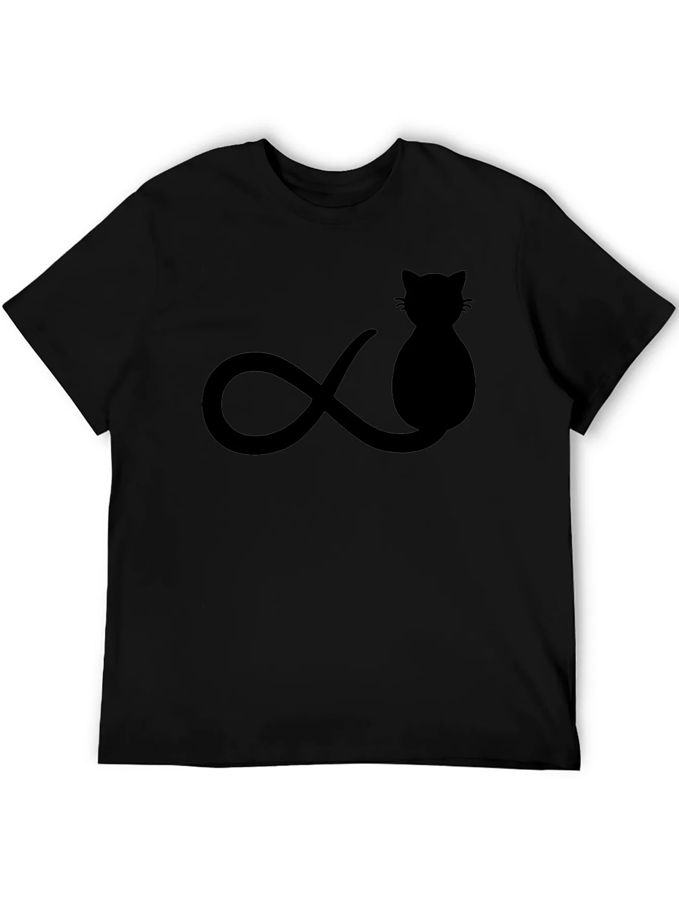 Camiseta Negra Gato Infinito Hombre