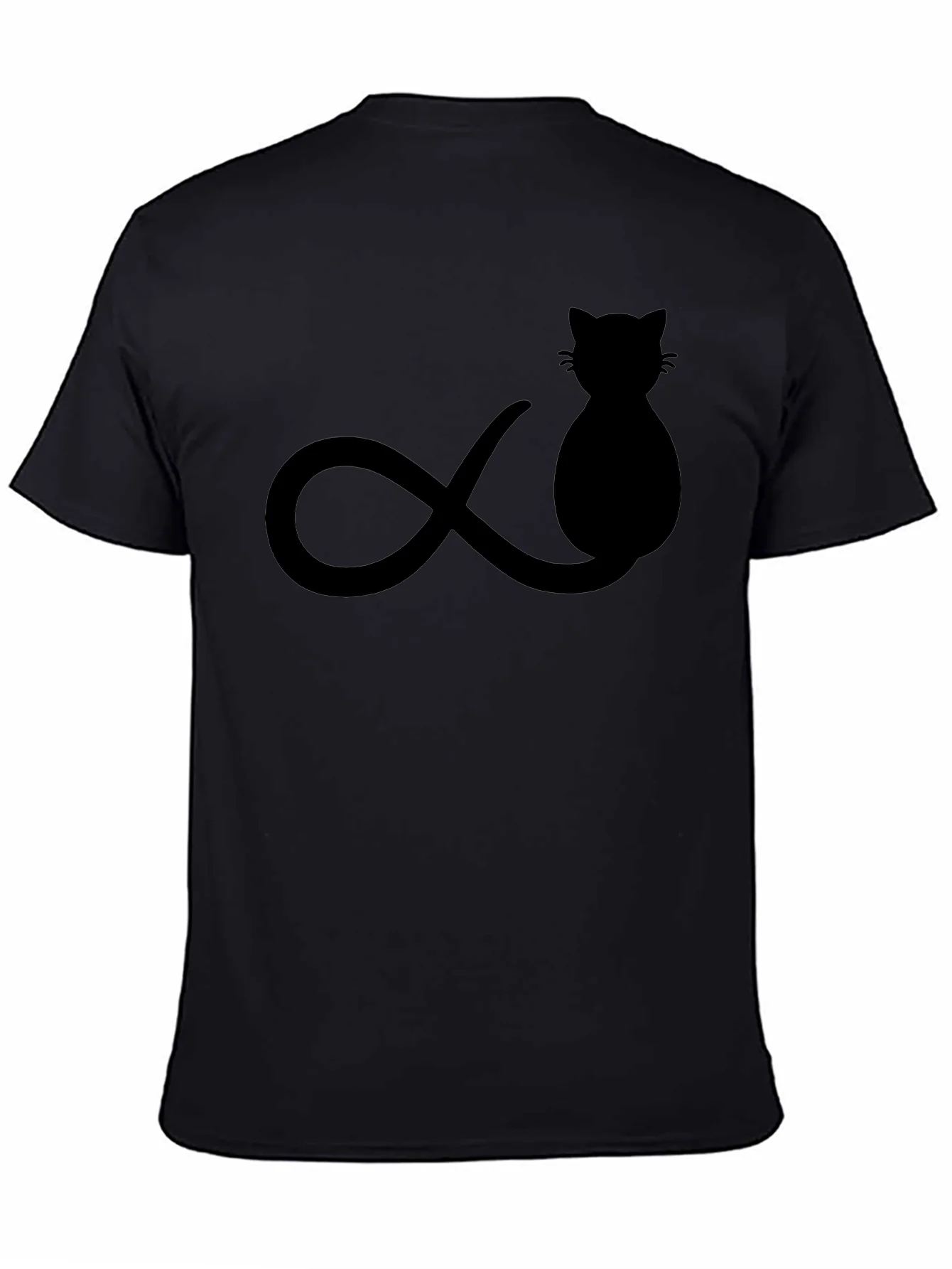 Camiseta Negra Gato Infinito Hombre