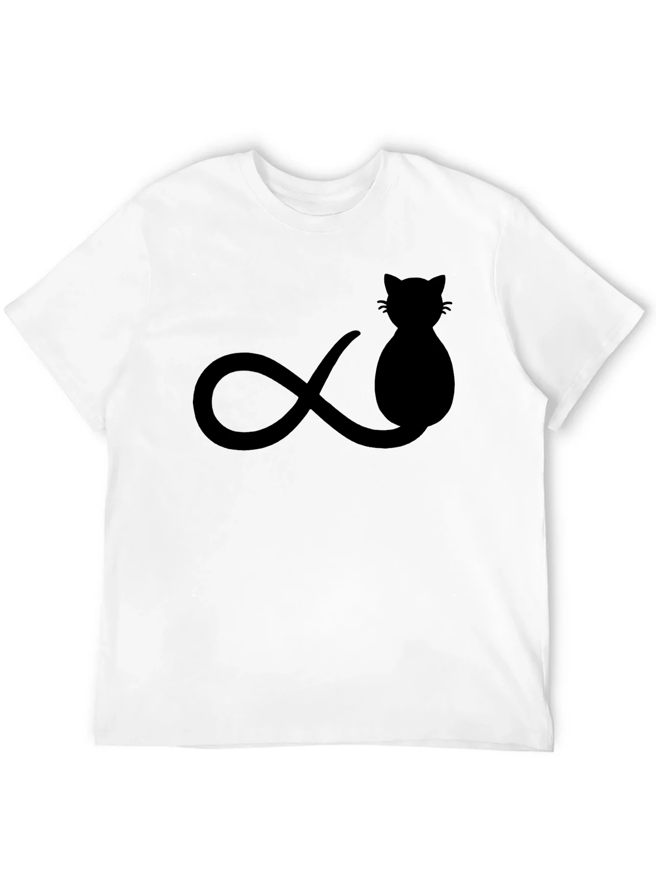 Camiseta Negra Gato Infinito Hombre