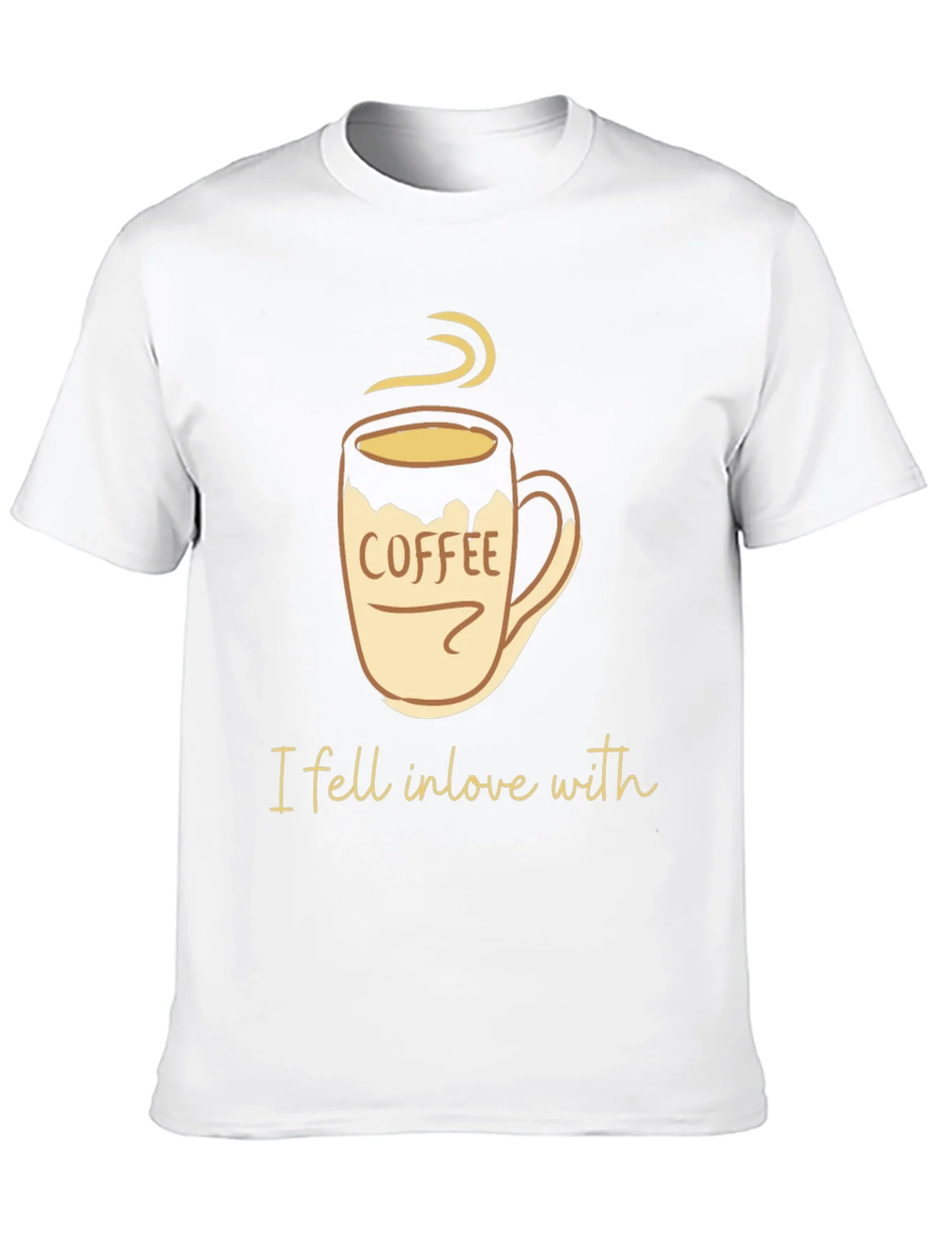 Camiseta Negra con Dise?o de Taza de Caf¨¦