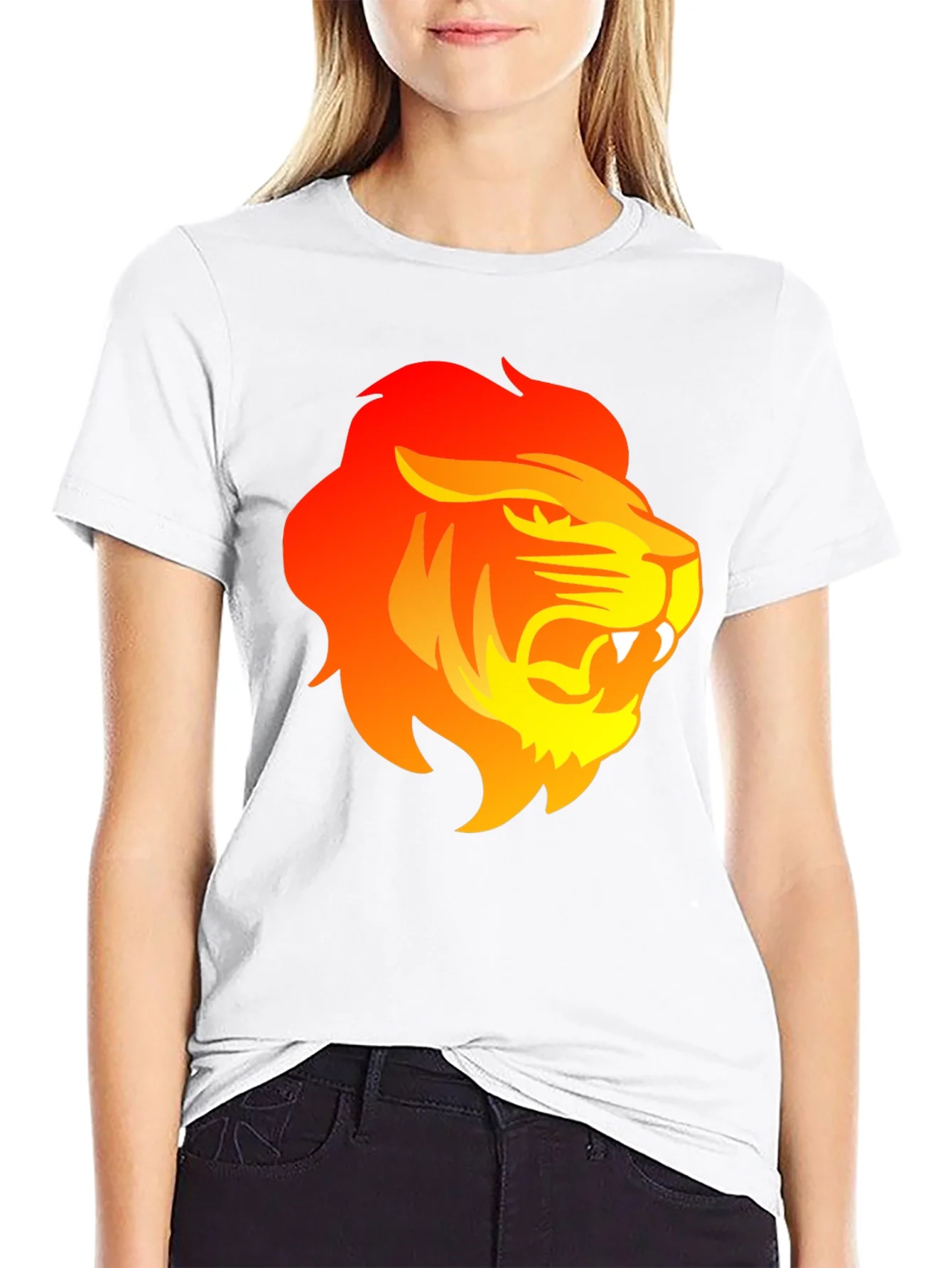 Rebbecca Lion Head Graphic Tee - Bold Animal Print