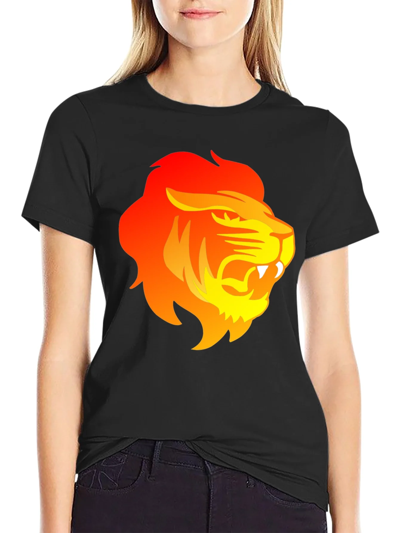 Rebbecca Lion Head Graphic Tee - Bold Animal Print