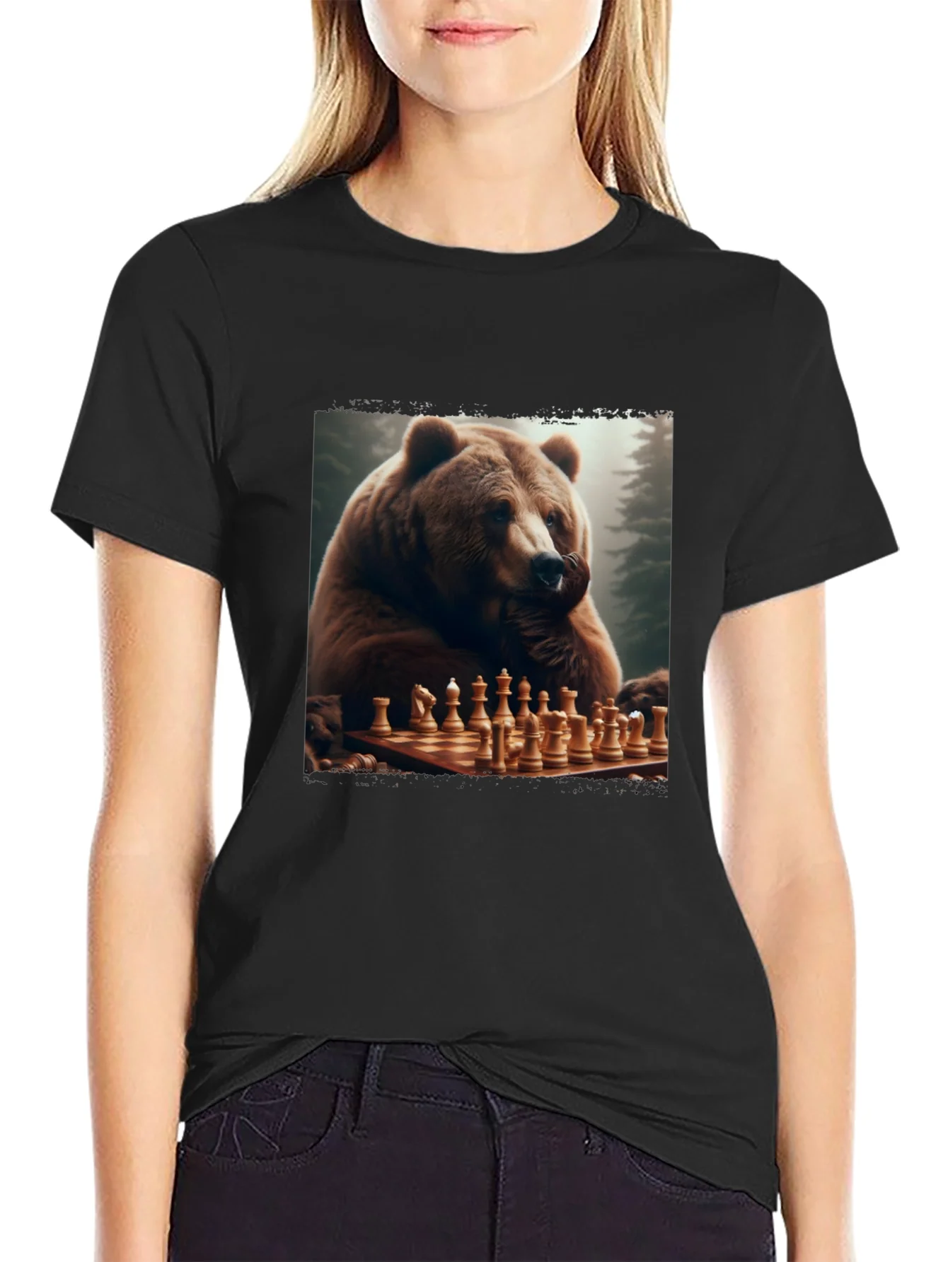 Rebbecca Bear Playing Chess T-Shirt