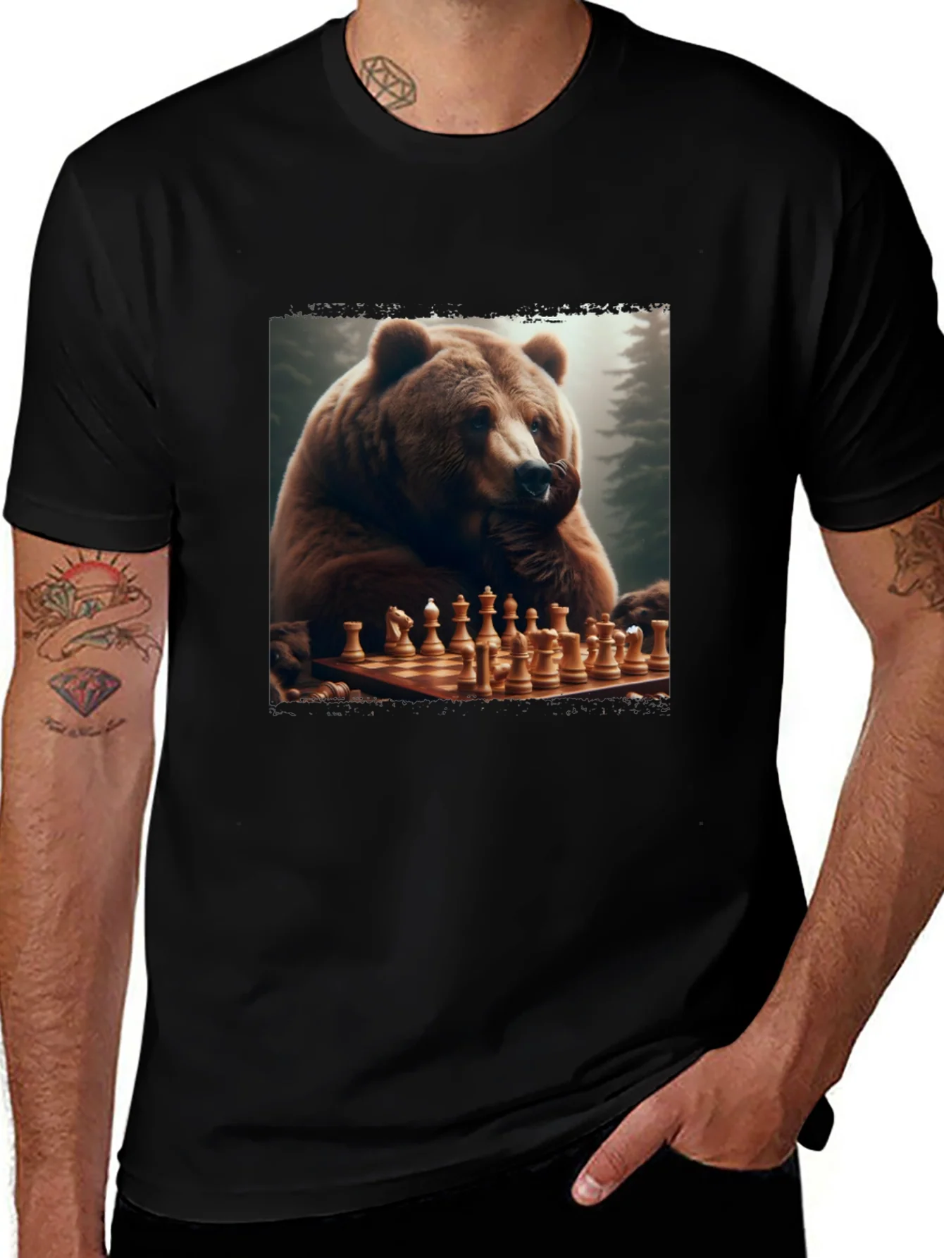 Rebbecca Bear Playing Chess T-Shirt