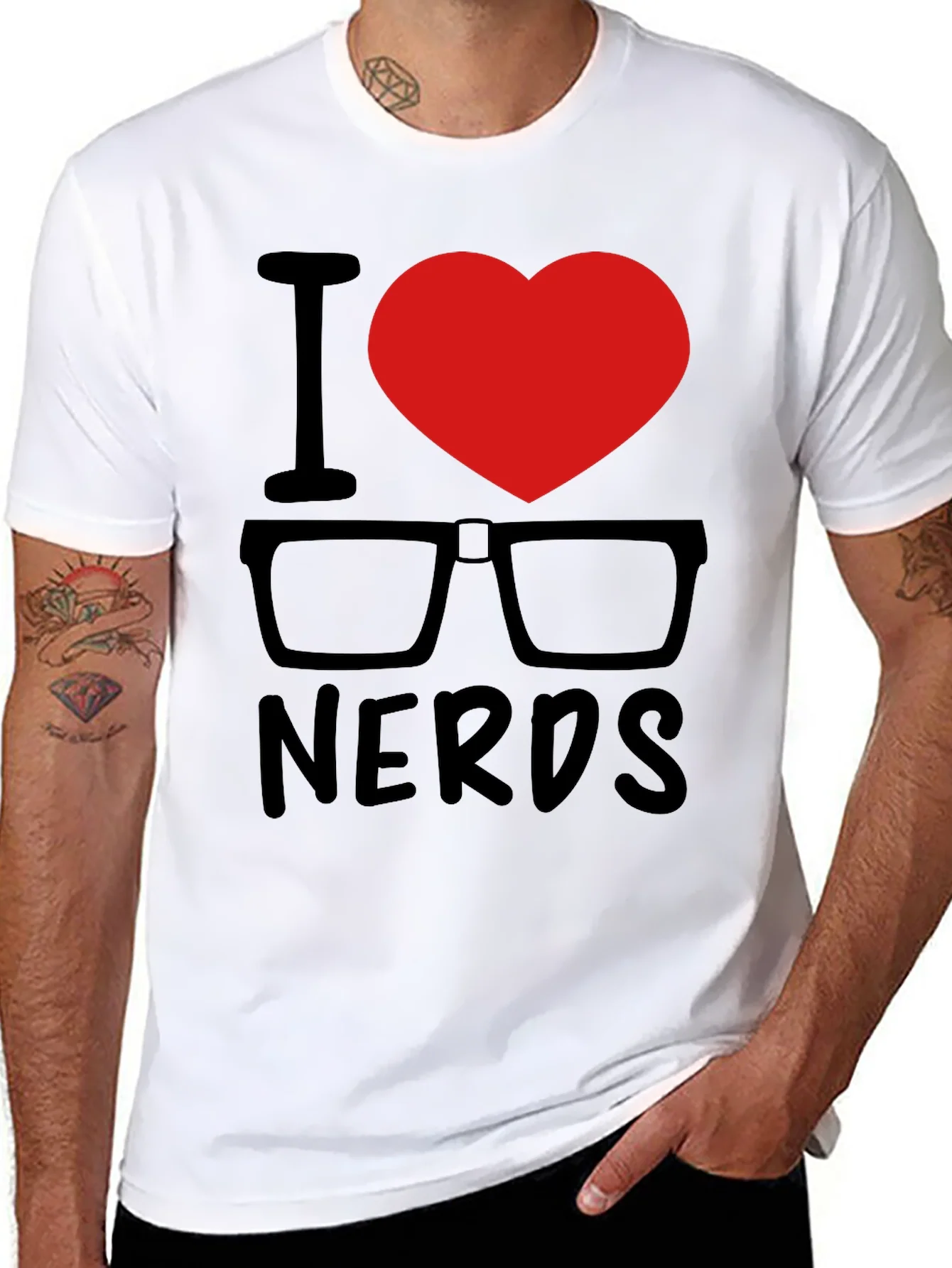 Rebbecca I Heart Nerds Black Graphic Tee