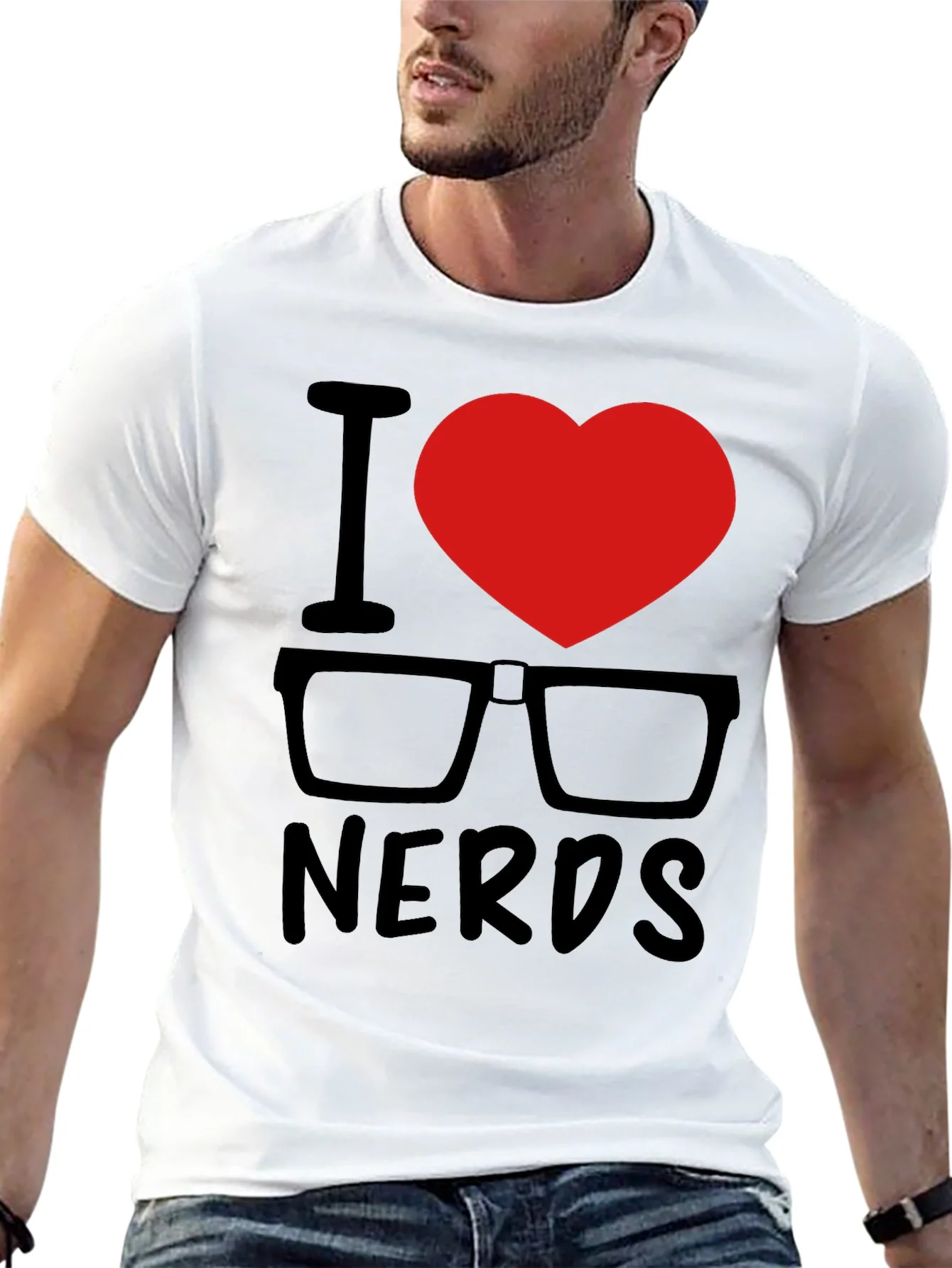 Rebbecca I Heart Nerds Black Graphic Tee