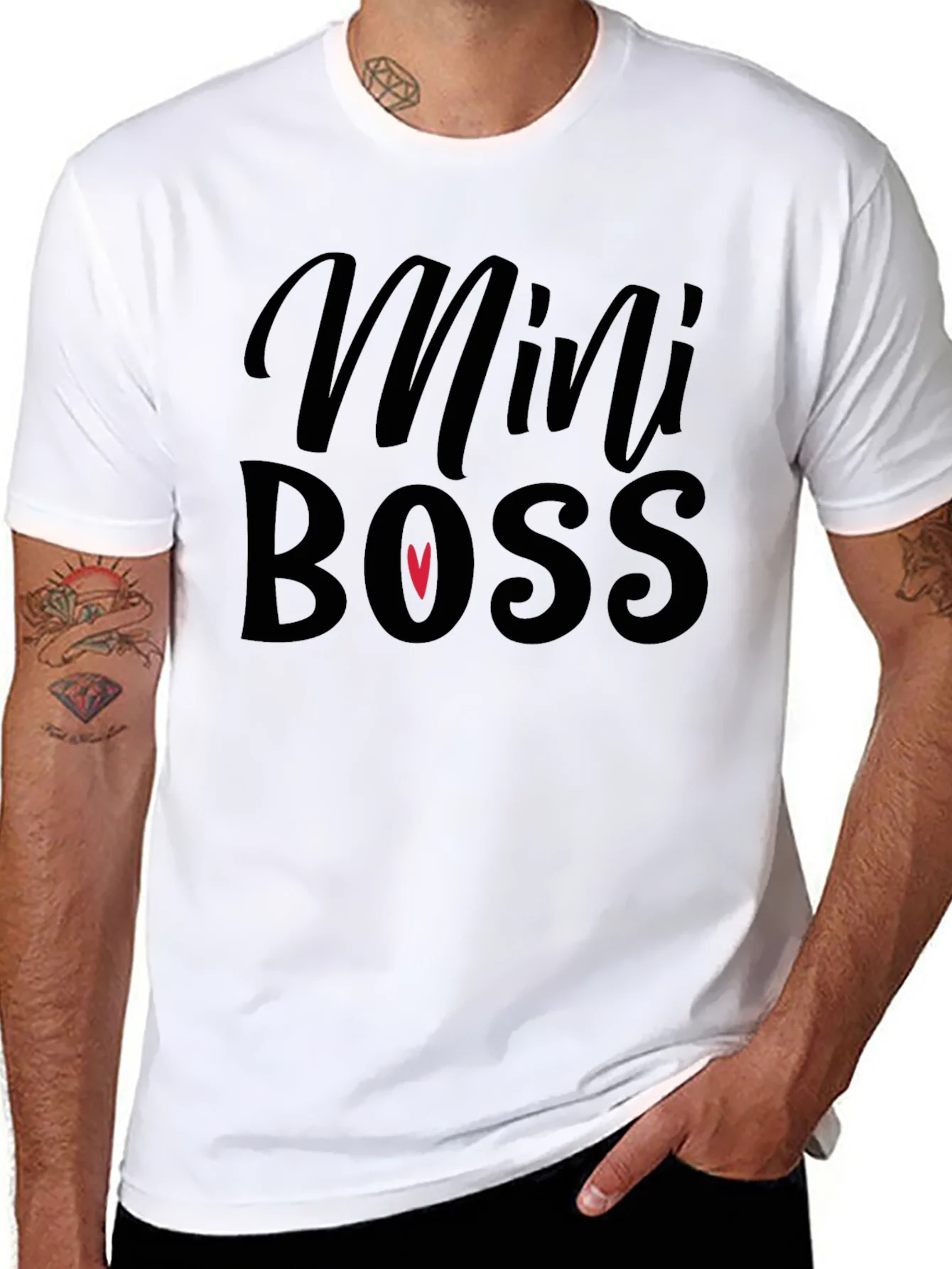 Camiseta Negra Mini Boss con Coraz¨®n