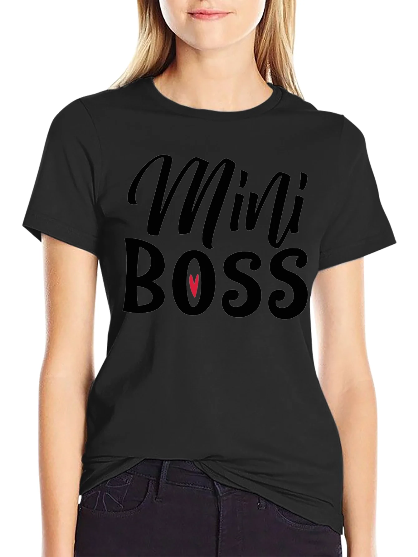 Camiseta Negra Mini Boss con Coraz¨®n