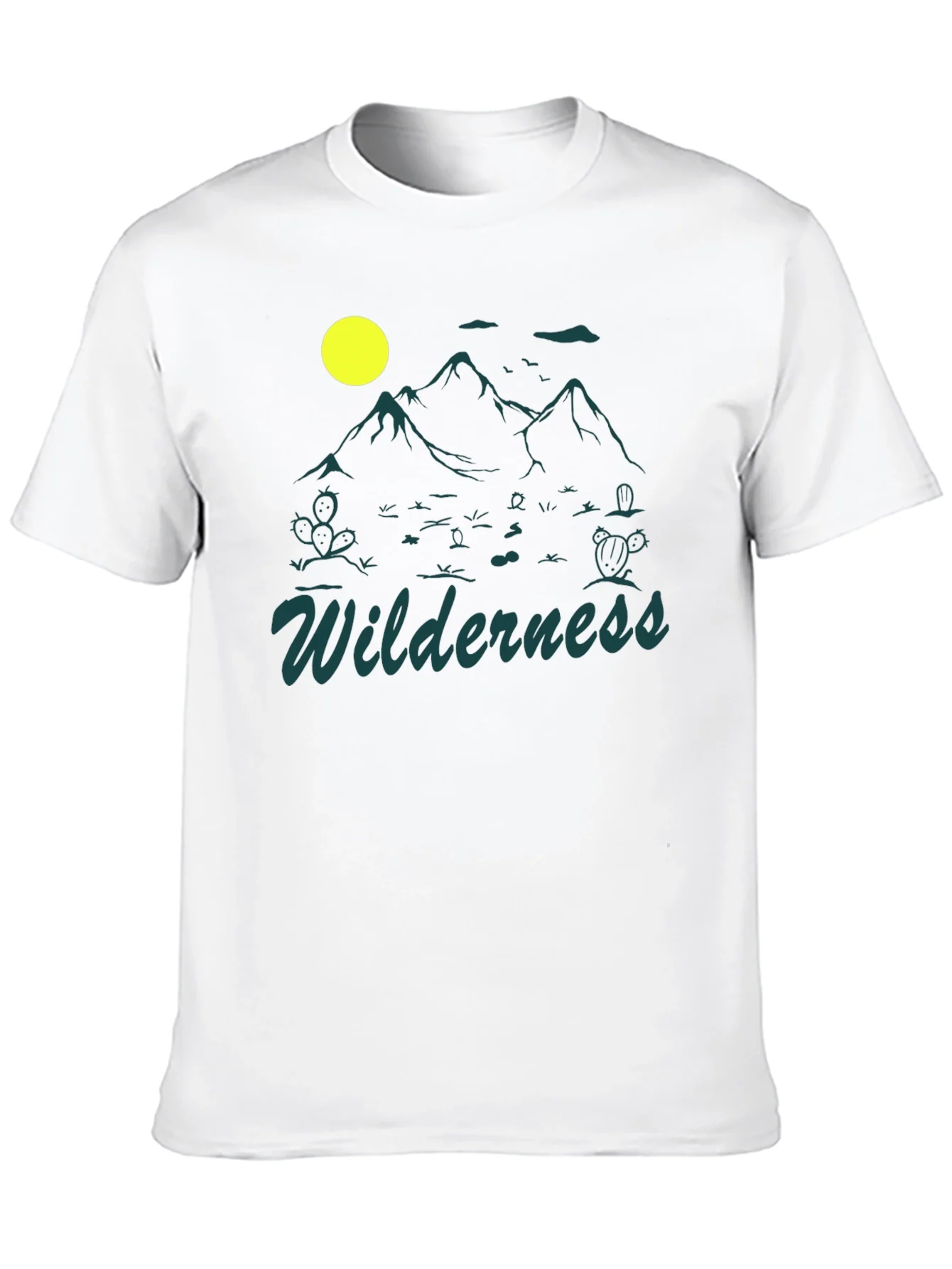 Camiseta Negra Estampado Wilderness