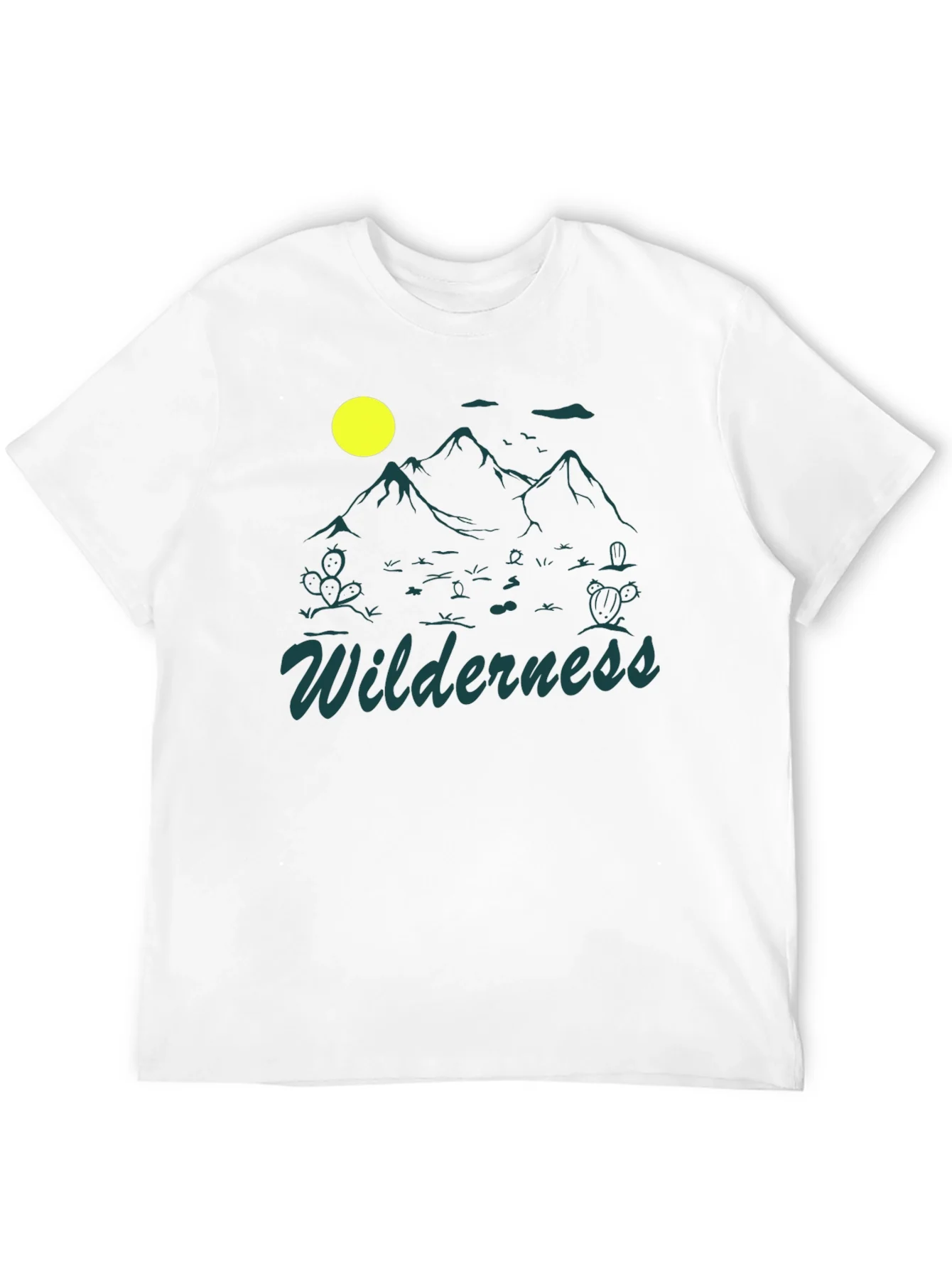Camiseta Negra Estampado Wilderness