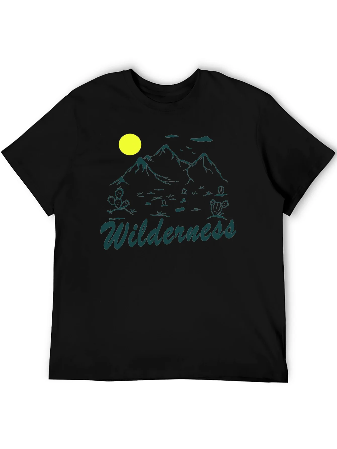 Camiseta Negra Estampado Wilderness