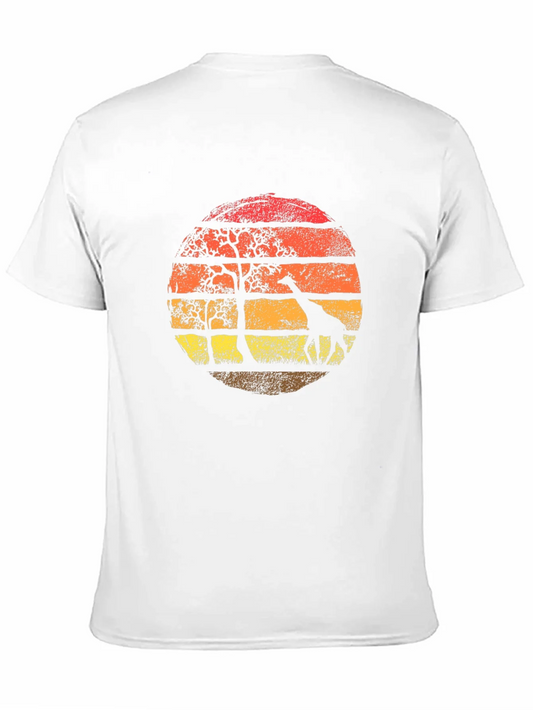 Rebbecca Giraffe Sunset Graphic Tee - Black T-Shirt