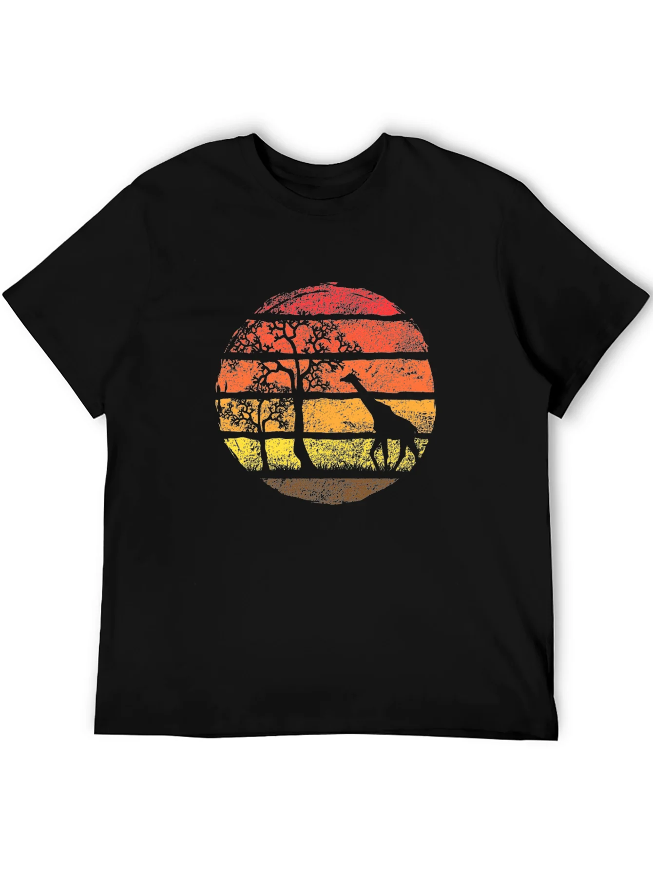 Rebbecca Giraffe Sunset Graphic Tee - Black T-Shirt