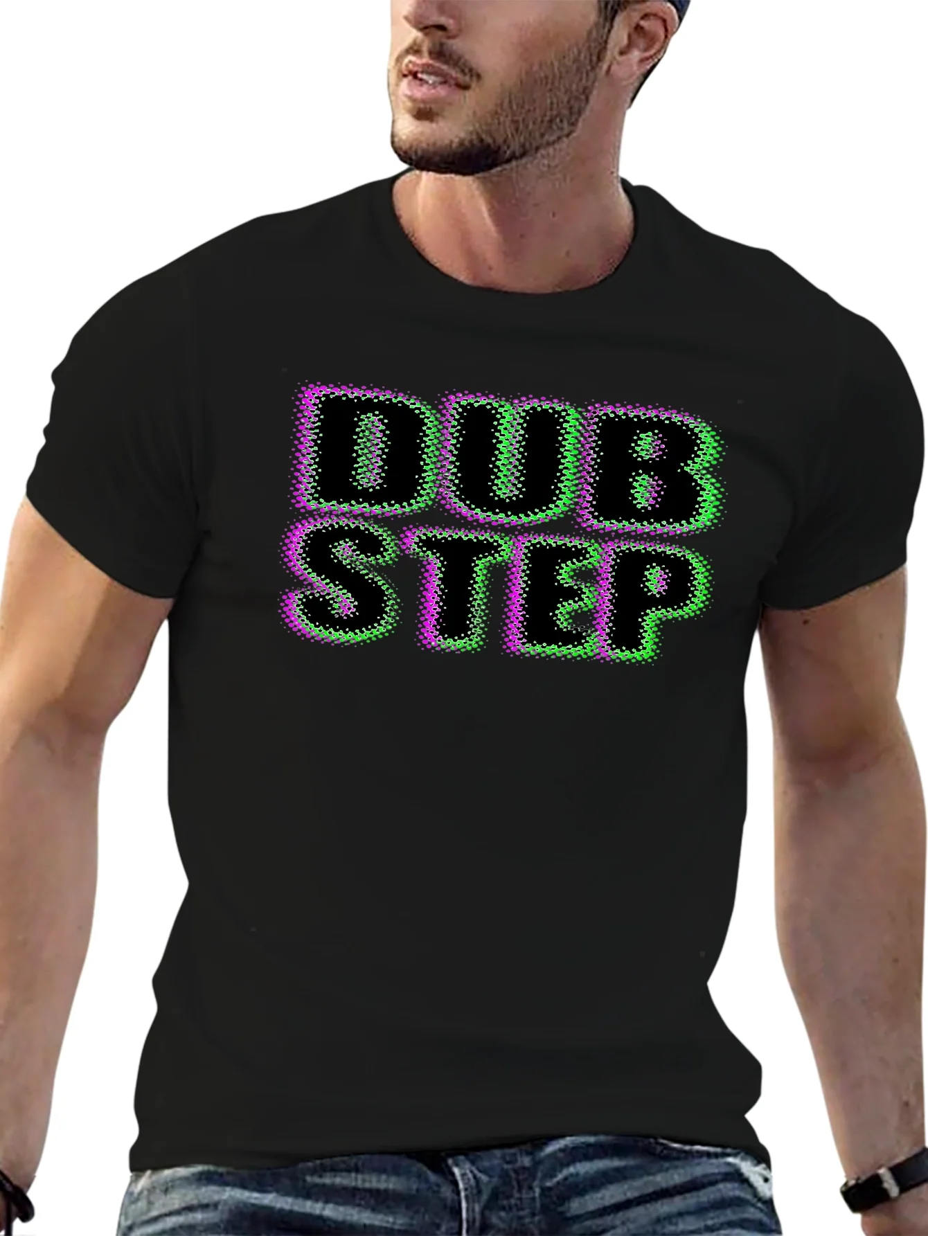Camiseta Negra Dubstep Dise?o Gr¨¢fico ¨²nico
