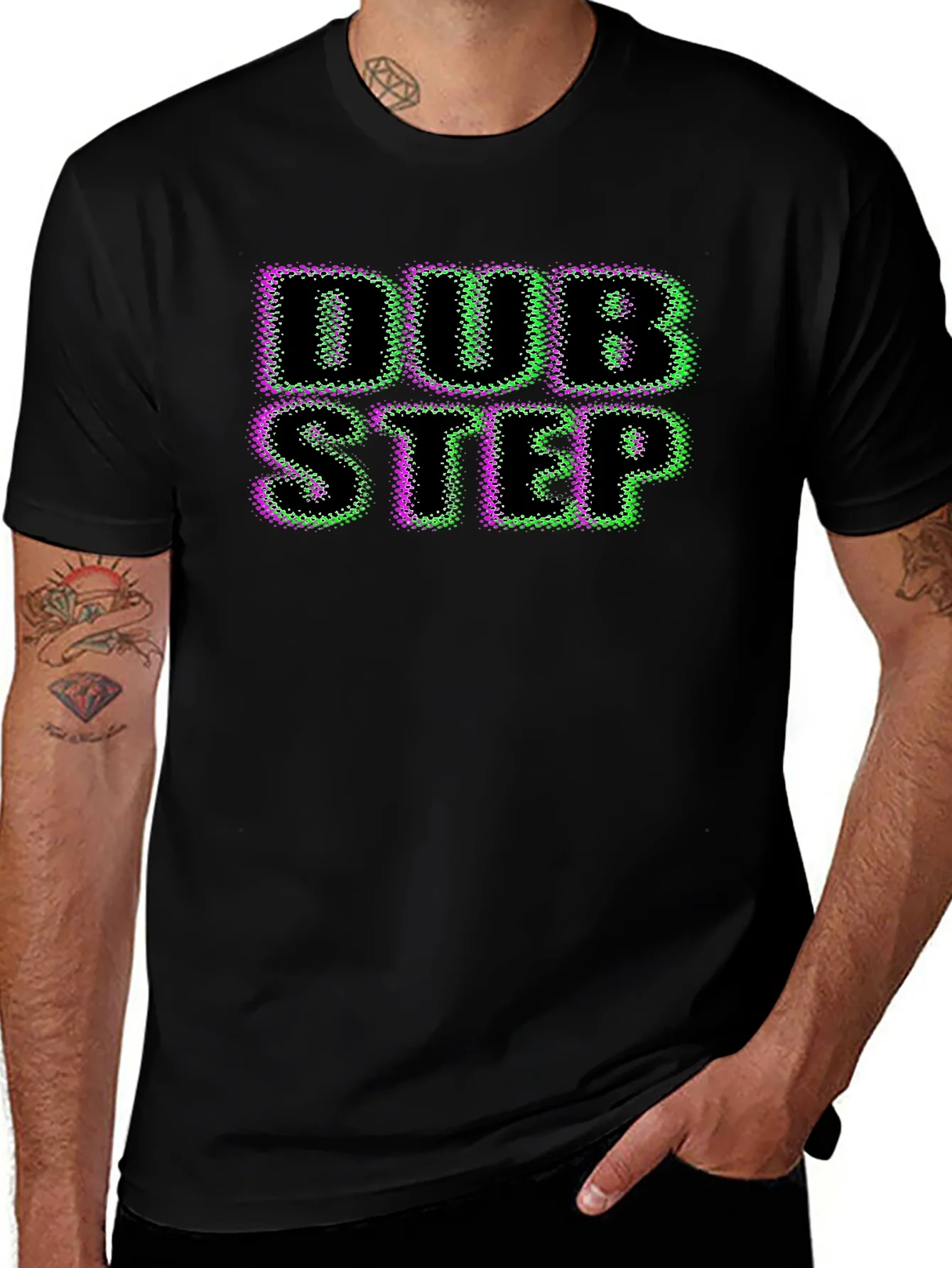 Camiseta Negra Dubstep Dise?o Gr¨¢fico ¨²nico