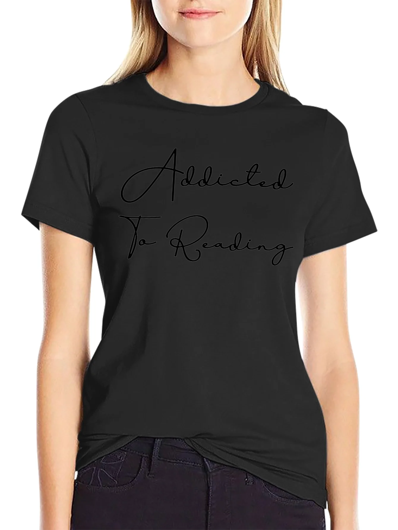 Camiseta Negra Addicted to Reading