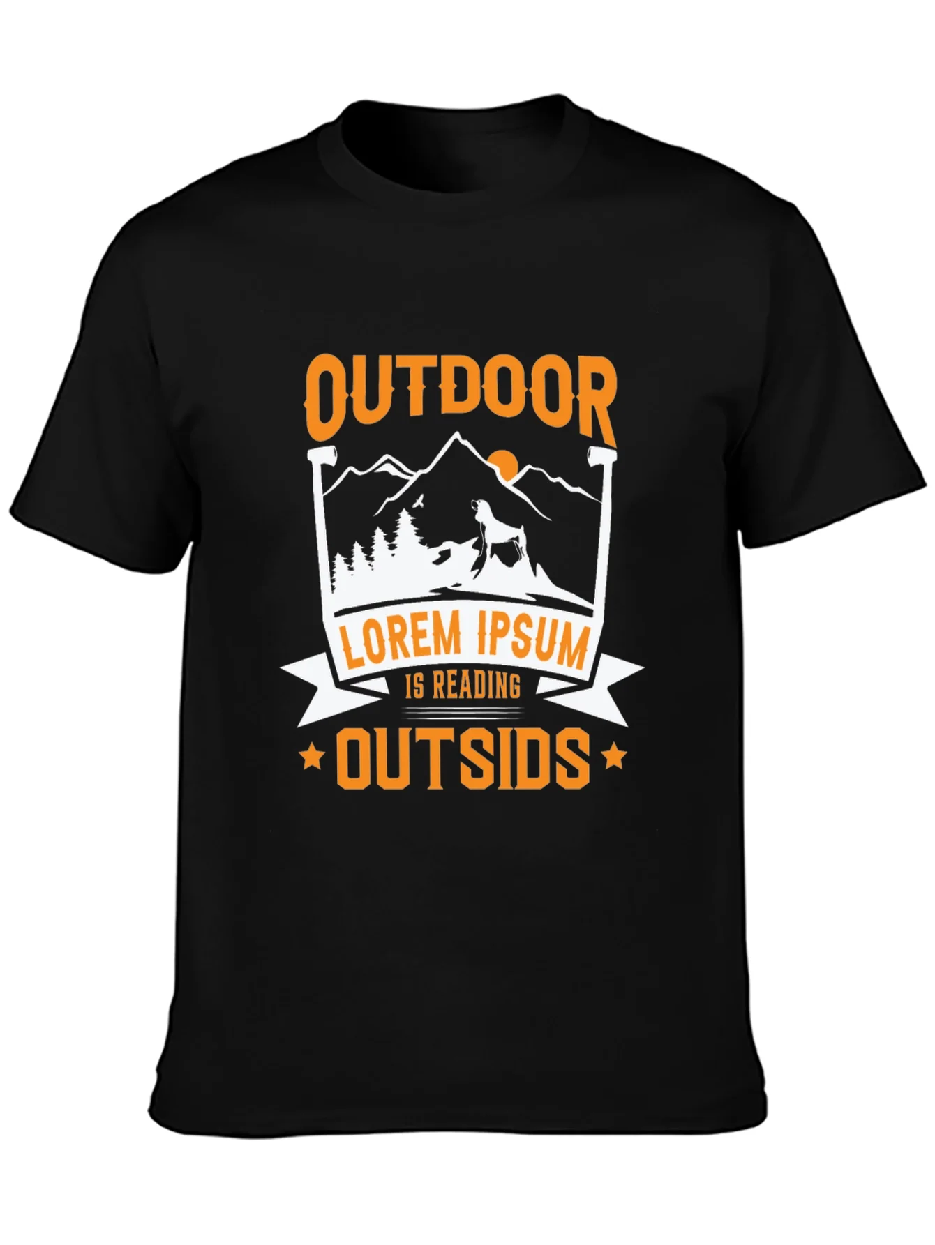Camiseta Negra Outdoor Is Reading Outsids