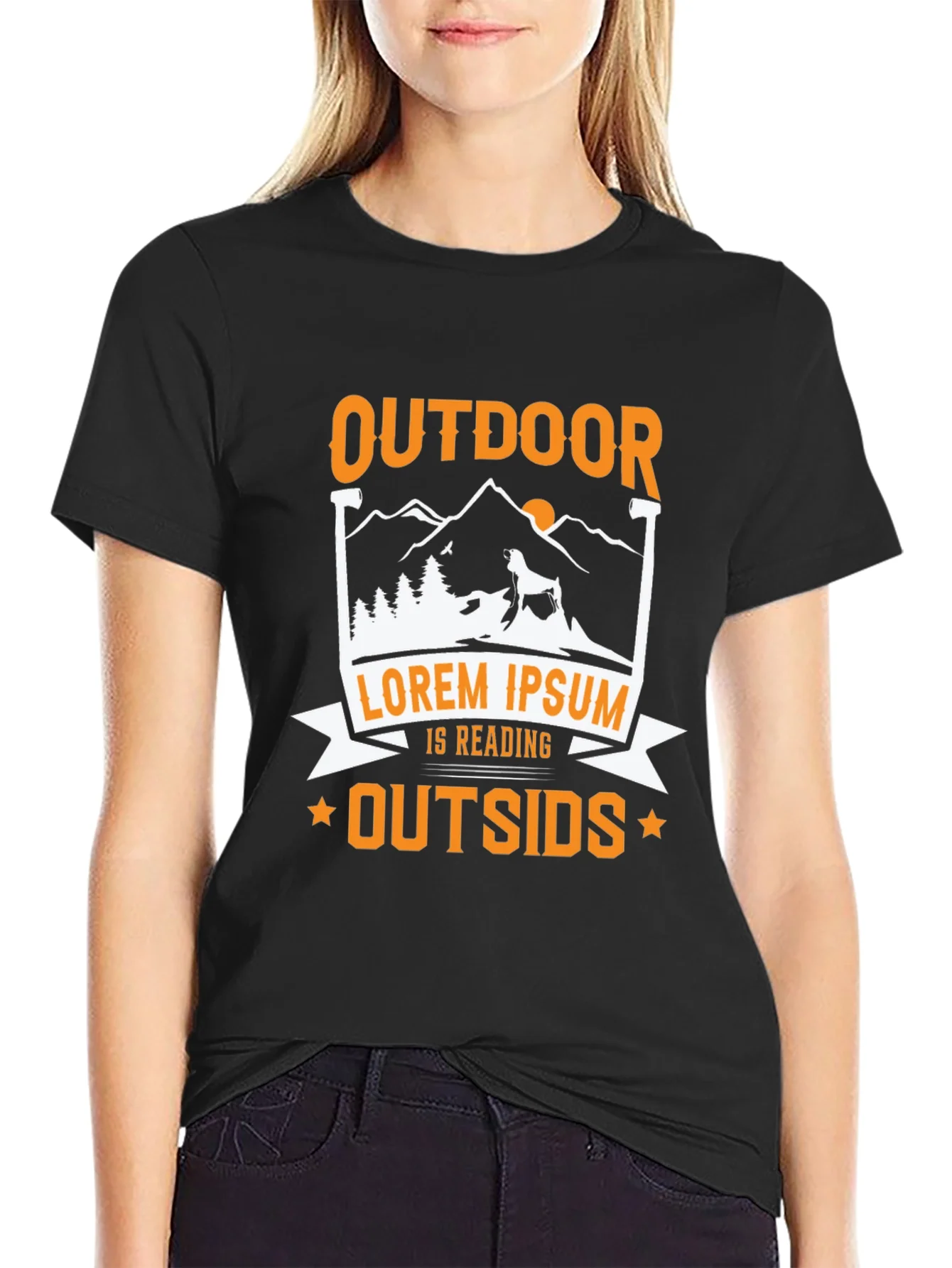Camiseta Negra Outdoor Is Reading Outsids