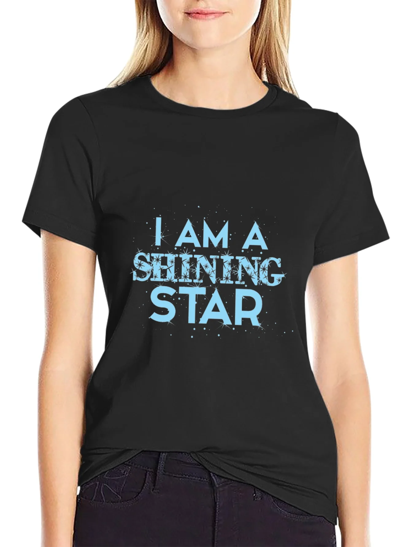 Camiseta Negra con Dise?o Soy una Estrella Brillante