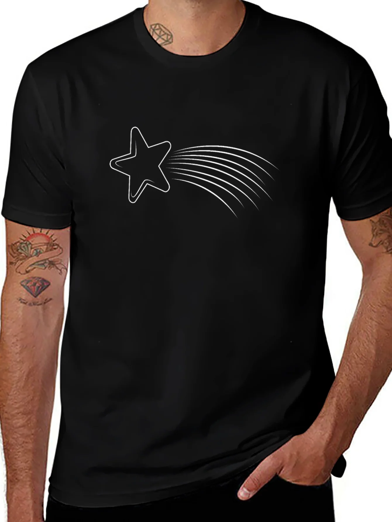 Camiseta Negra con Estrella Fugaz