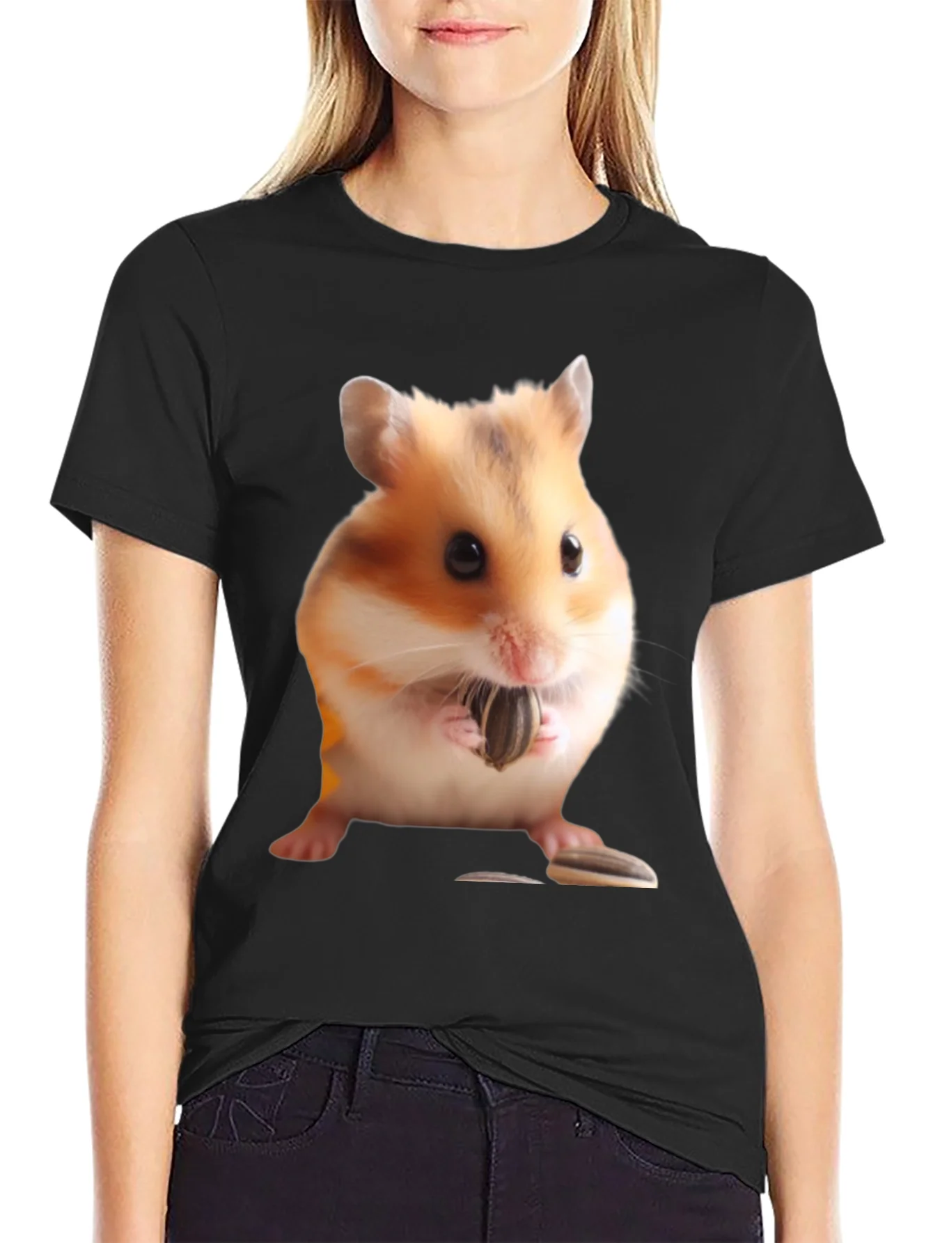 Rebbecca Hamster Seed Graphic T-Shirt Mens Black Tee