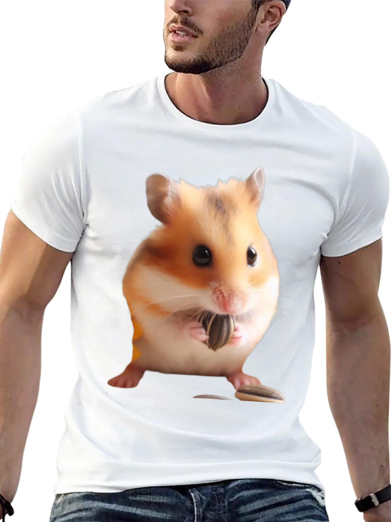 Rebbecca Hamster Seed Graphic T-Shirt Mens Black Tee
