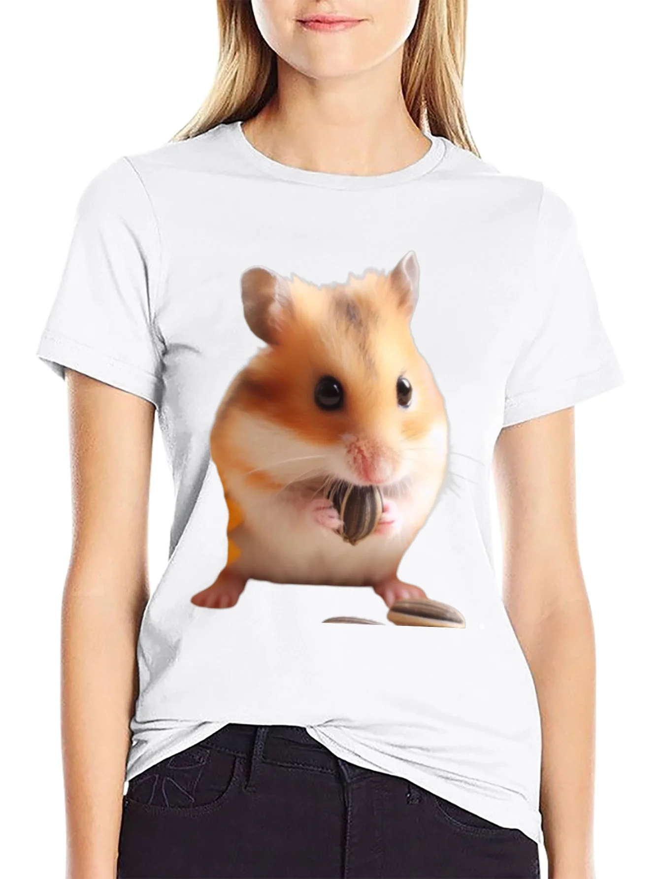 Rebbecca Hamster Seed Graphic T-Shirt Mens Black Tee