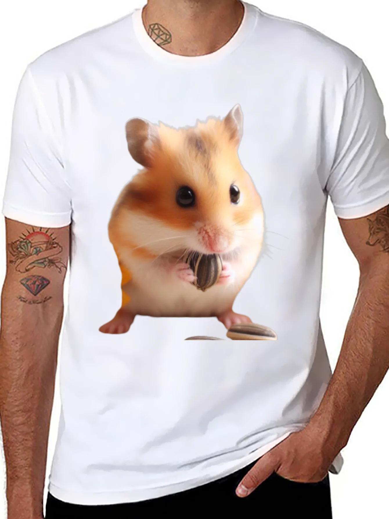 Rebbecca Hamster Seed Graphic T-Shirt Mens Black Tee