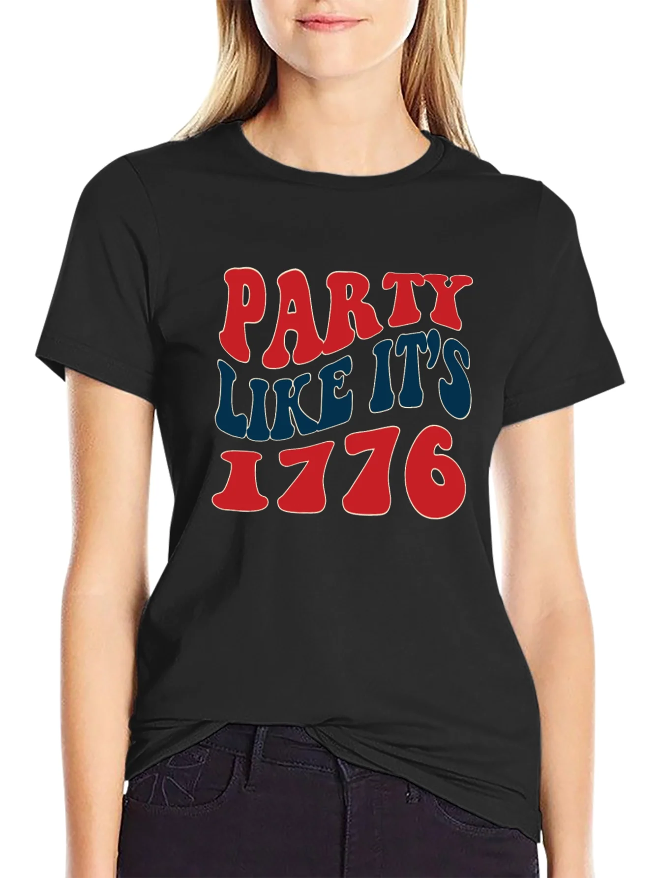 Camiseta Negra: Fiesta Como en 1776