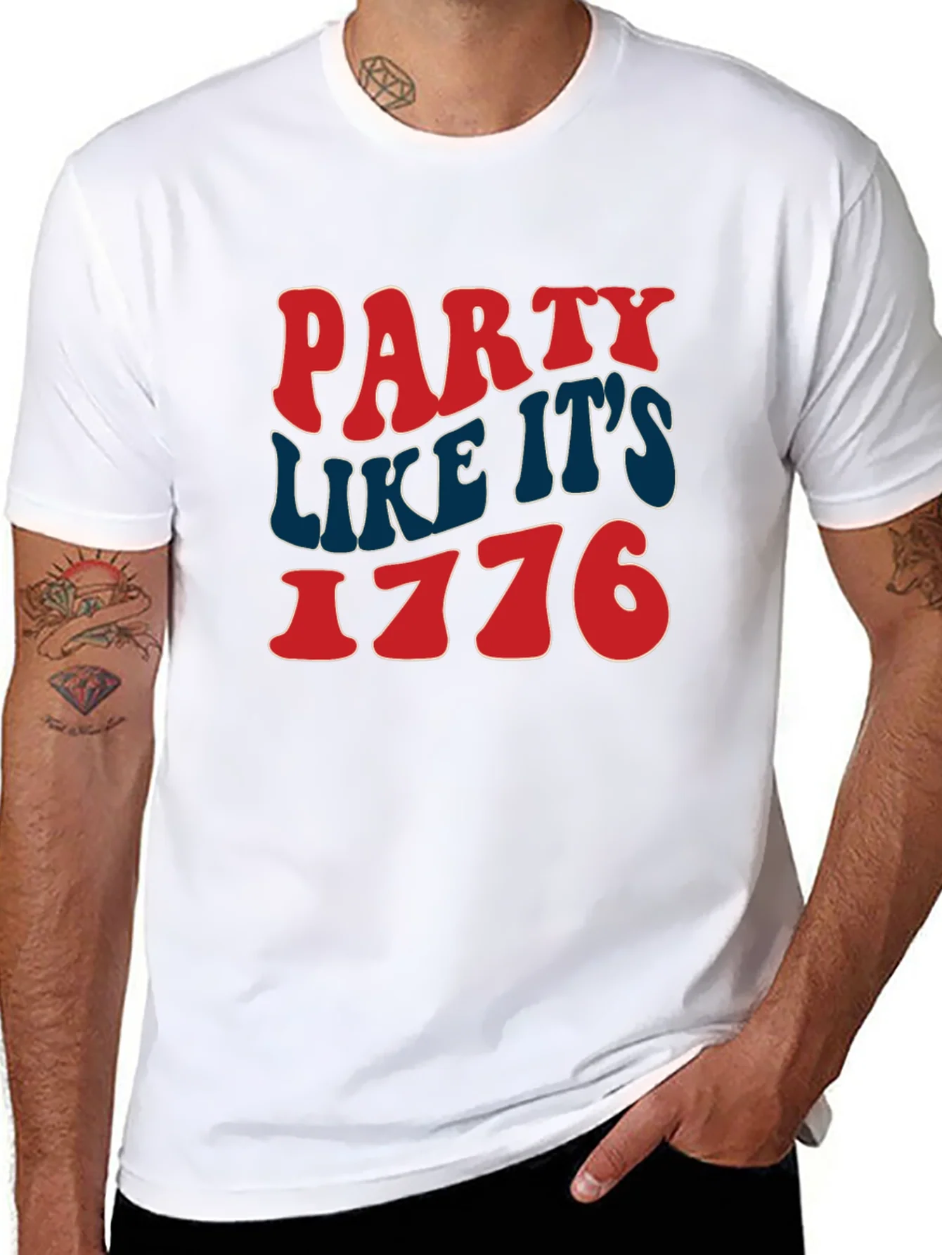 Camiseta Negra: Fiesta Como en 1776