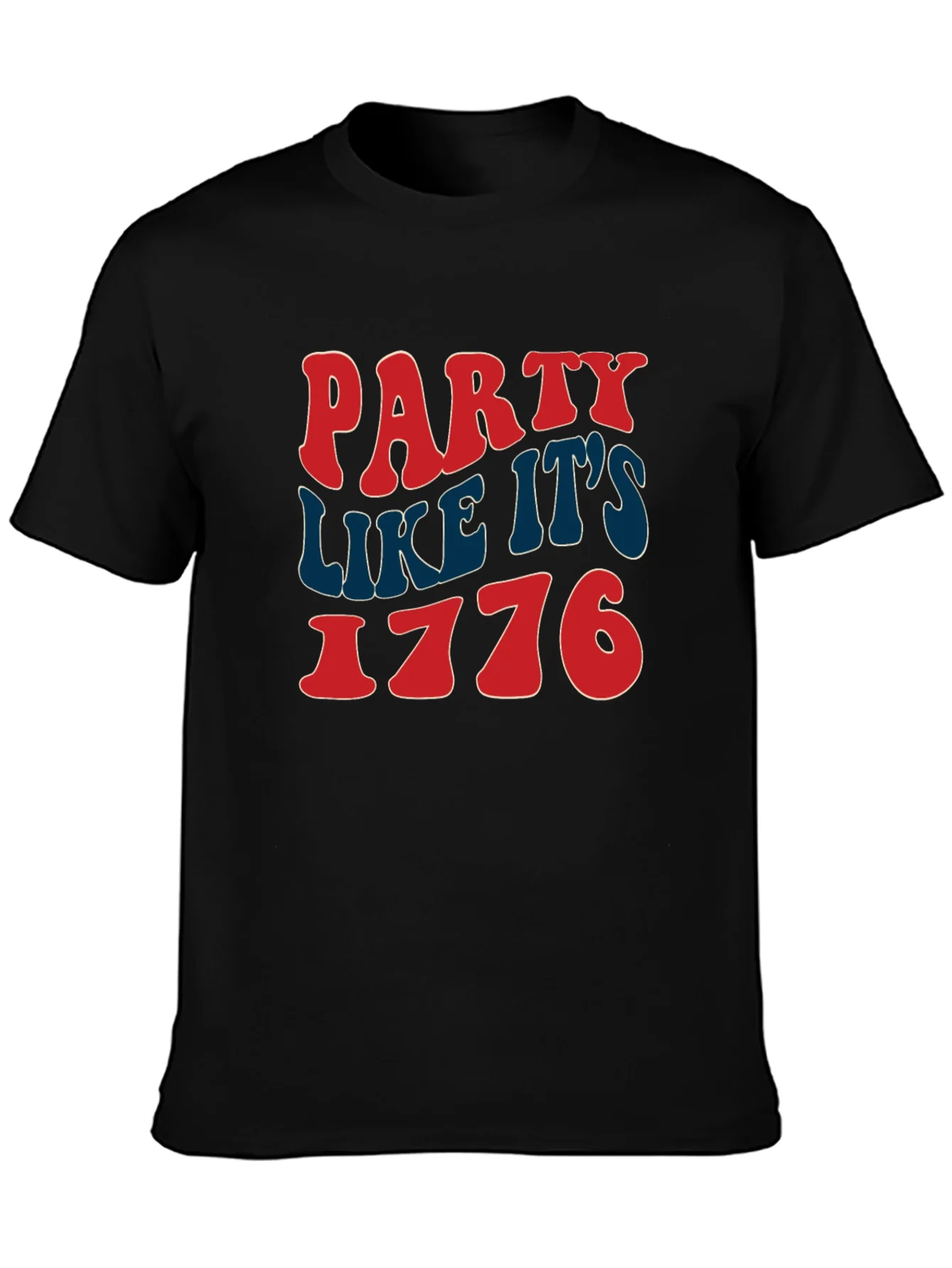 Camiseta Negra: Fiesta Como en 1776