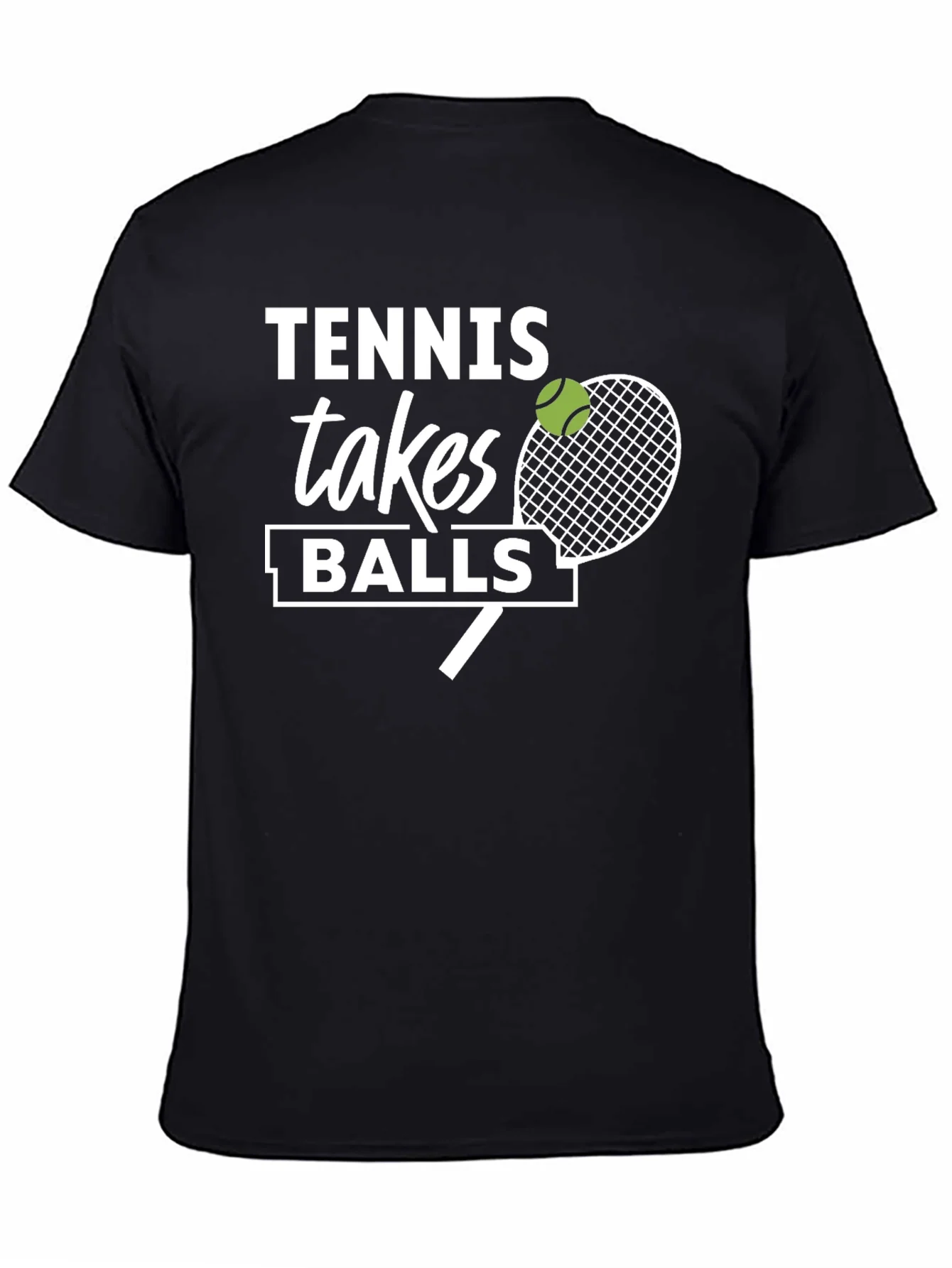 Camiseta Negra Tennis Takes Balls