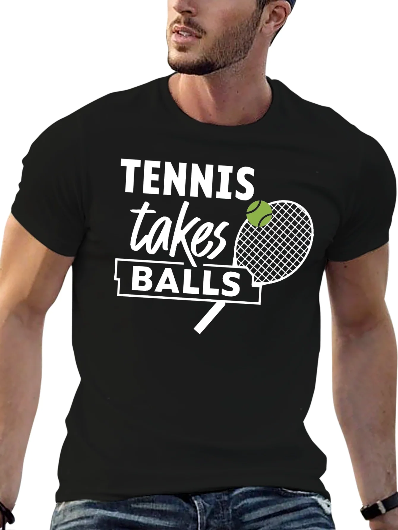 Camiseta Negra Tennis Takes Balls