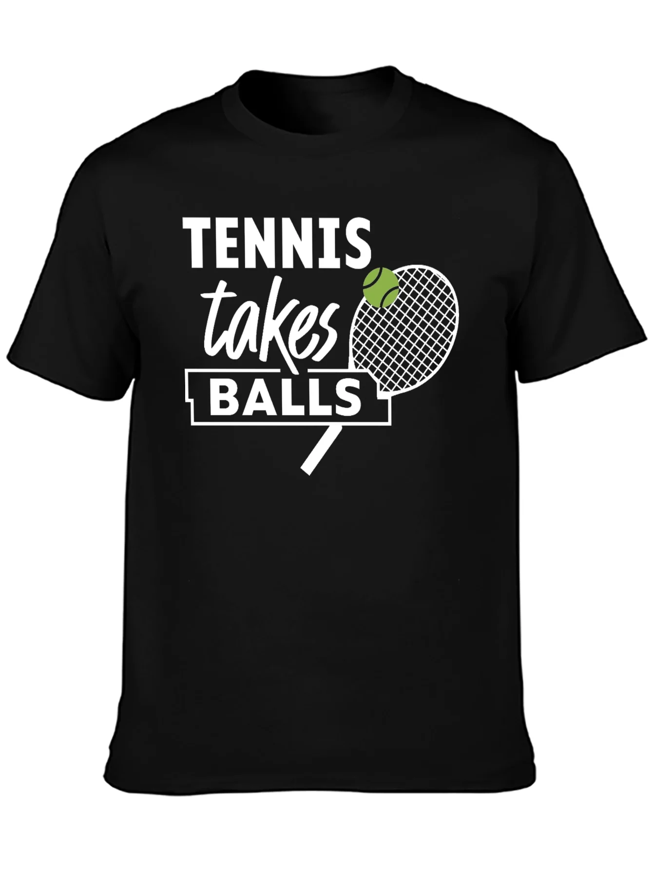 Camiseta Negra Tennis Takes Balls