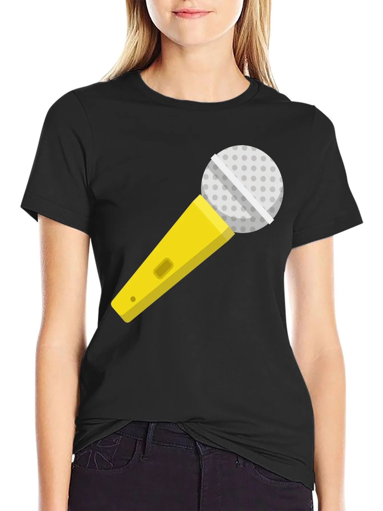 Rebbecca Microphone Graphic T-Shirt - Singer Karaoke Ready